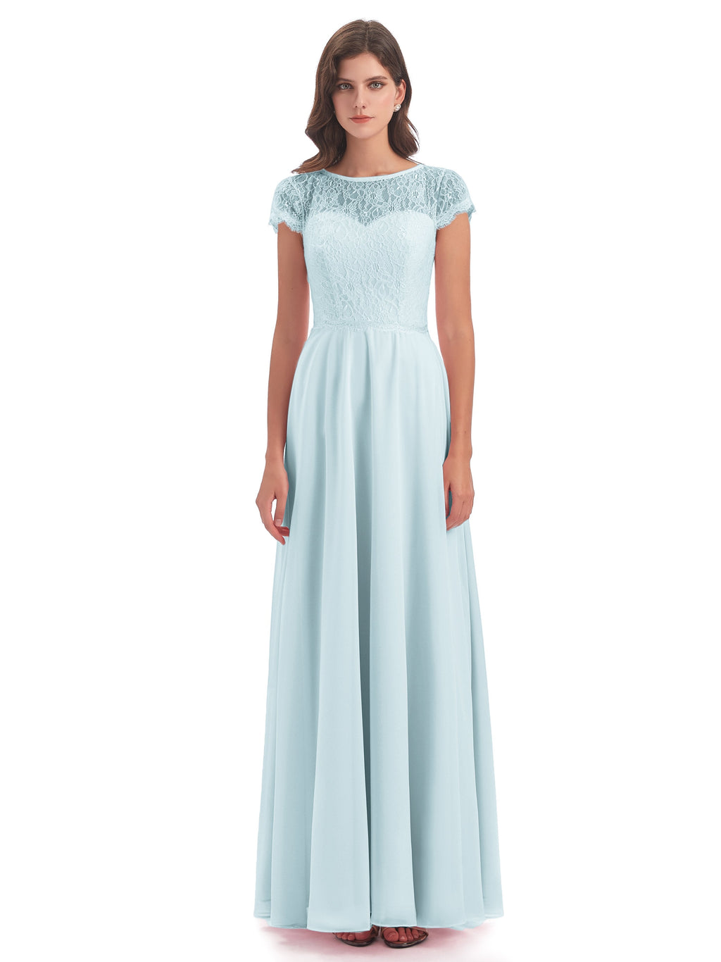 Amelia Sheatch Cap Sleeves Lace Bridesmaid Dresses