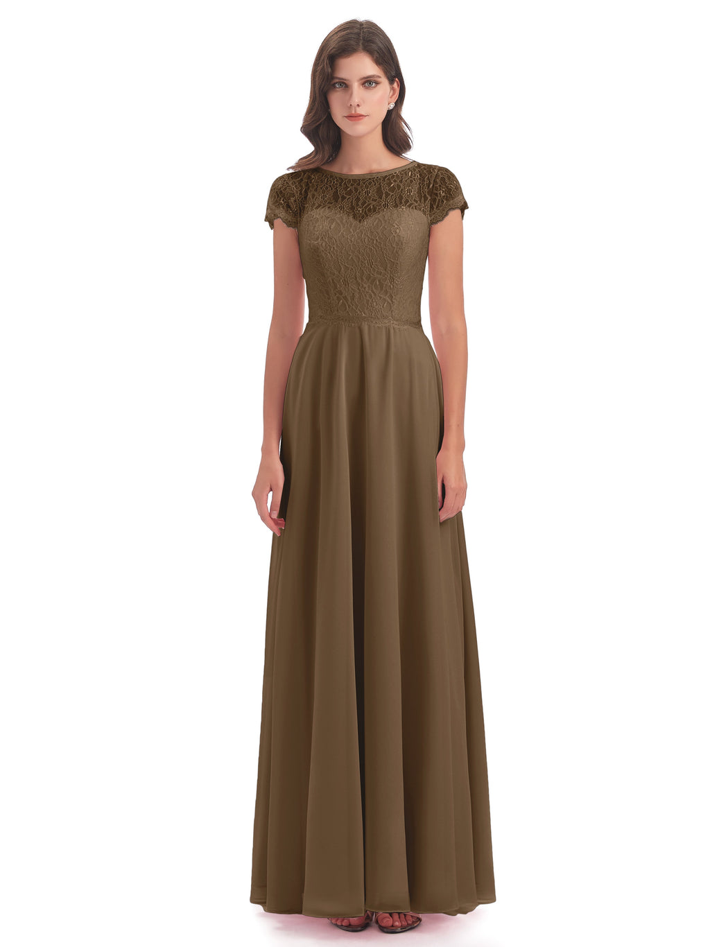 Amelia Sheatch Cap Sleeves Lace Bridesmaid Dresses
