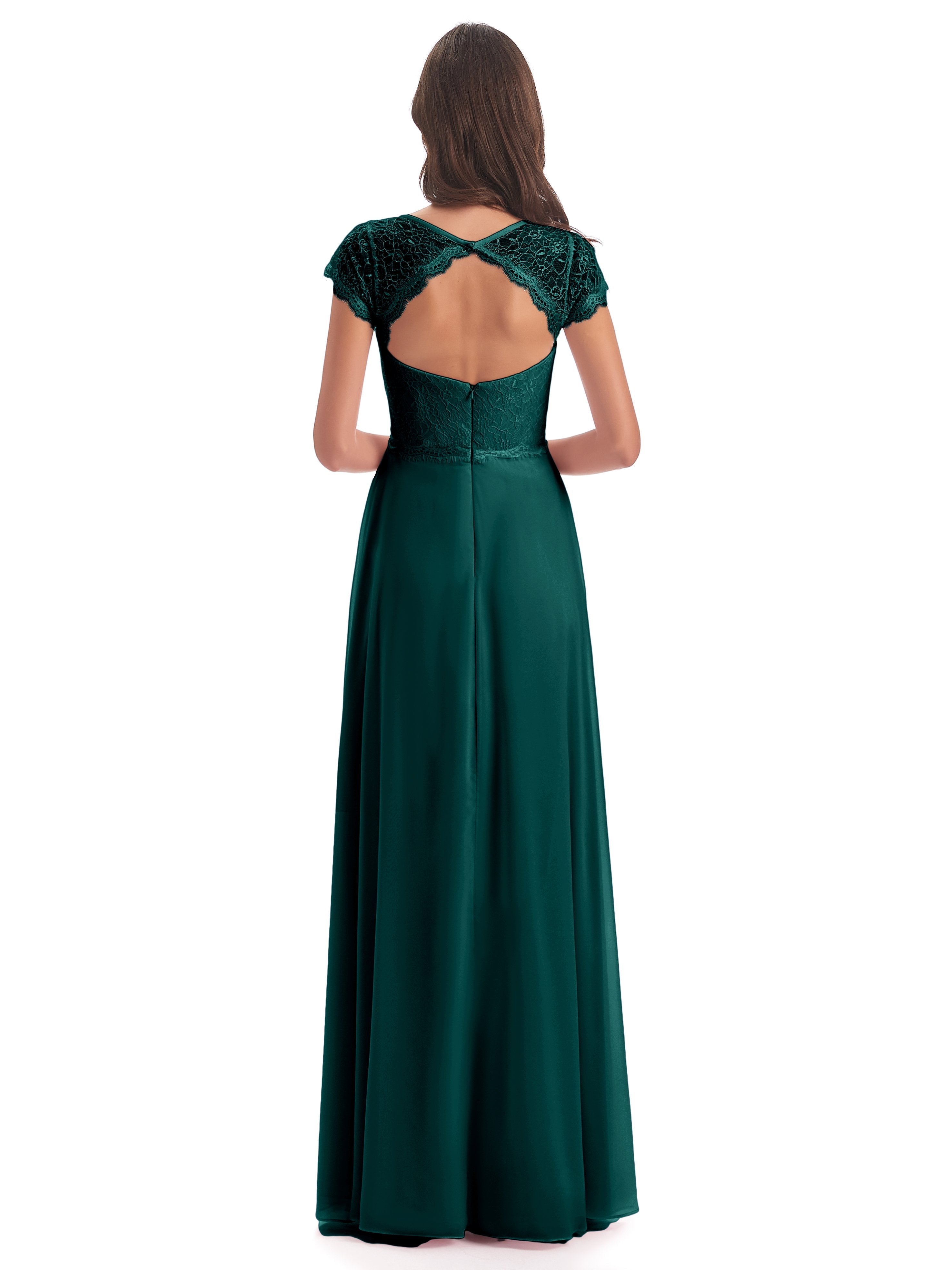 Amelia Sheatch Cap Sleeves Lace Bridesmaid Dresses