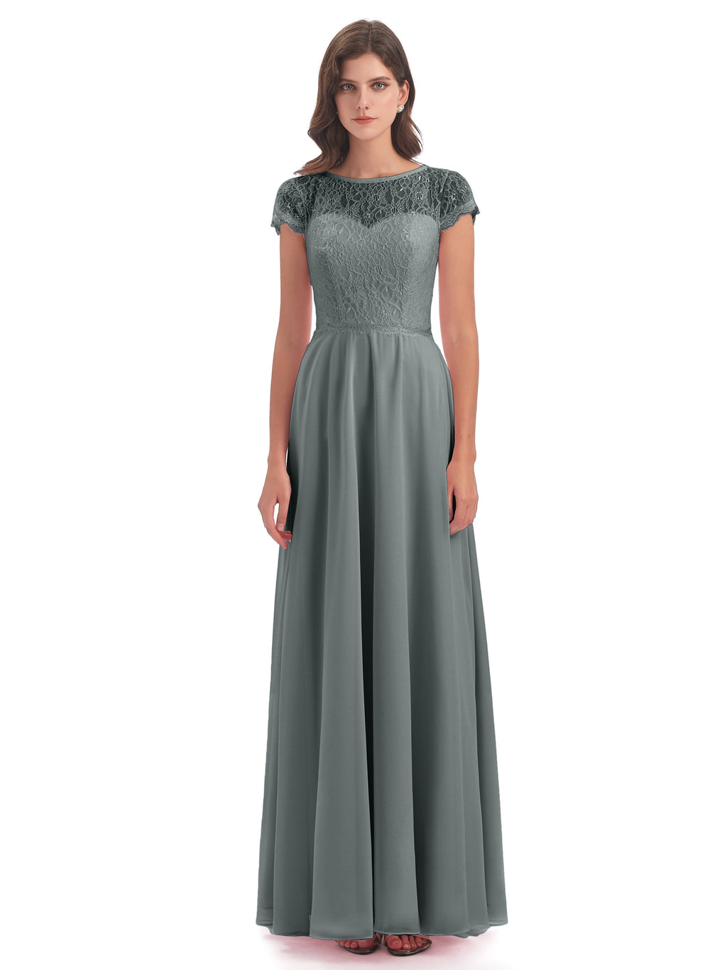 Amelia Sheatch Cap Sleeves Lace Bridesmaid Dresses