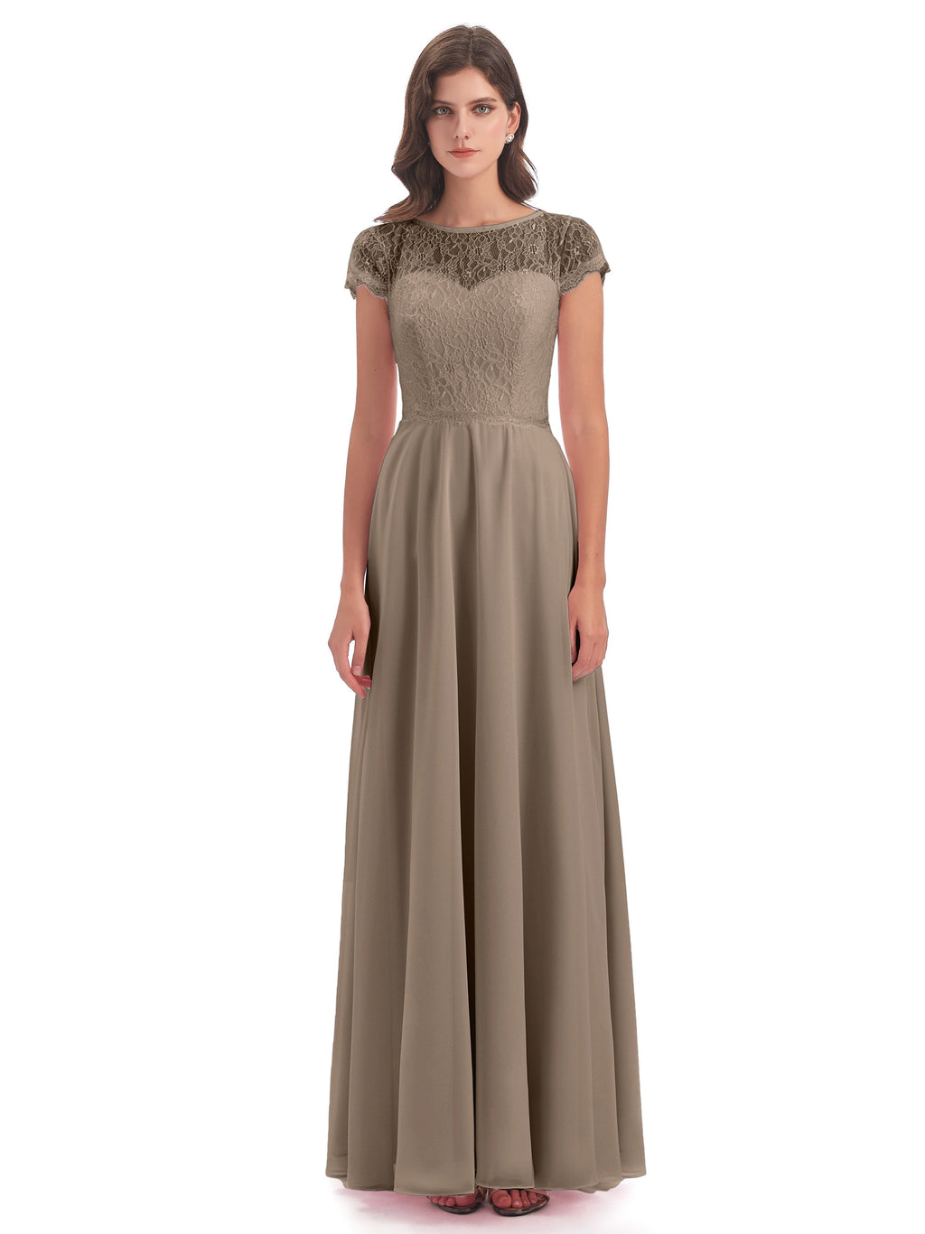 Amelia Sheatch Cap Sleeves Lace Bridesmaid Dresses