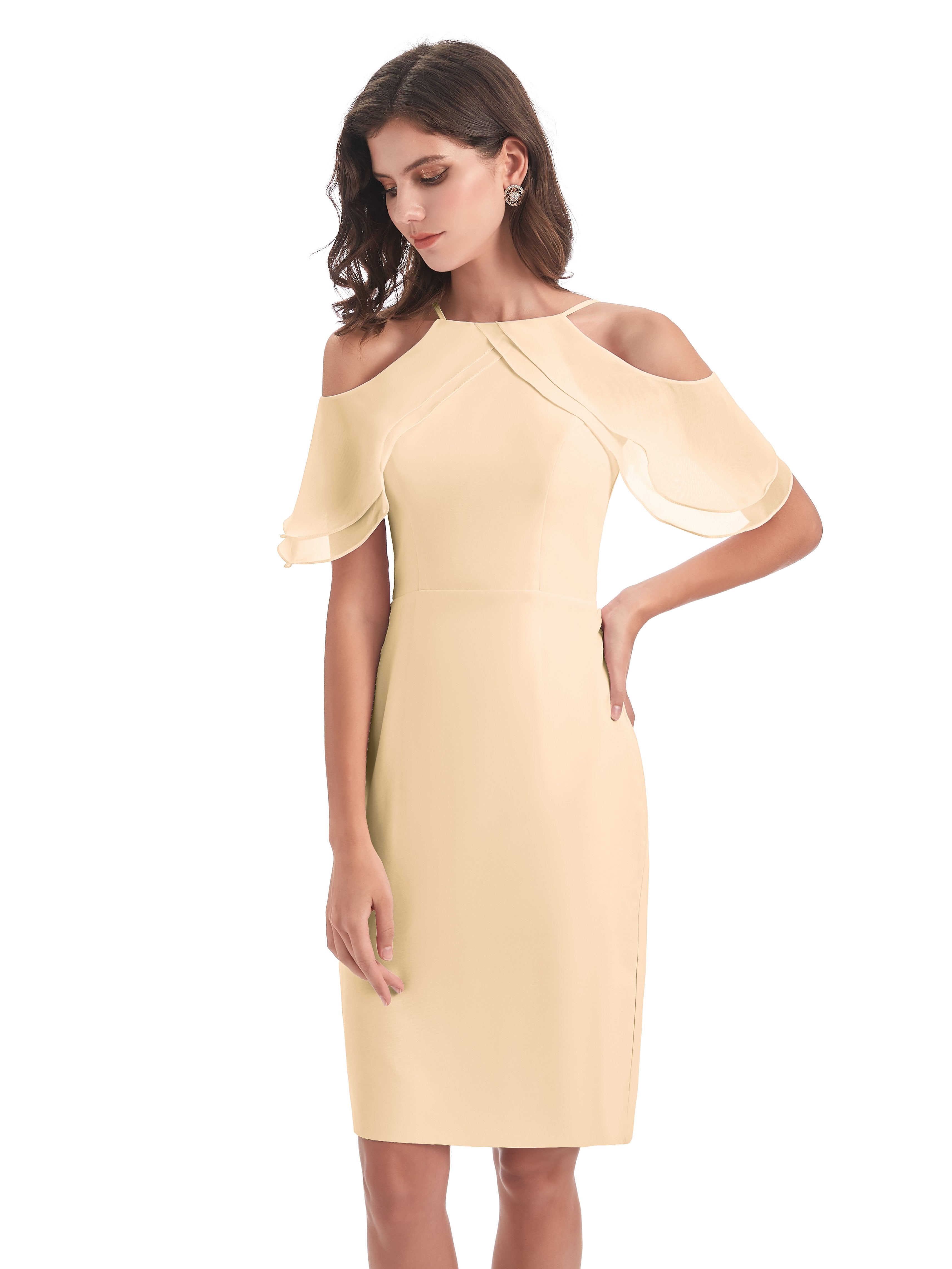Aranza Off The Shoulder Knee Length Bridesmaid Dresses