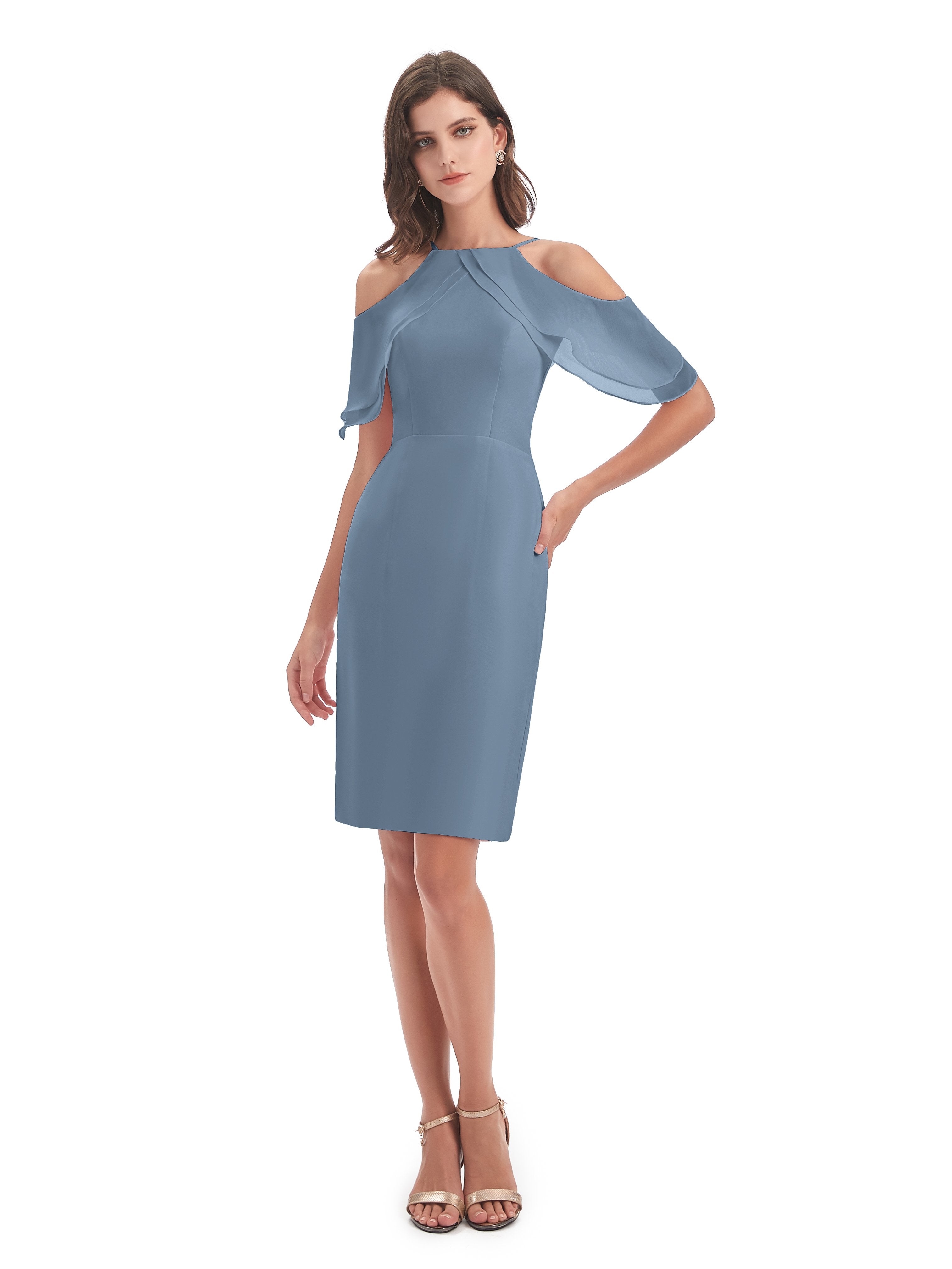 Aranza Off The Shoulder Knee Length Bridesmaid Dresses