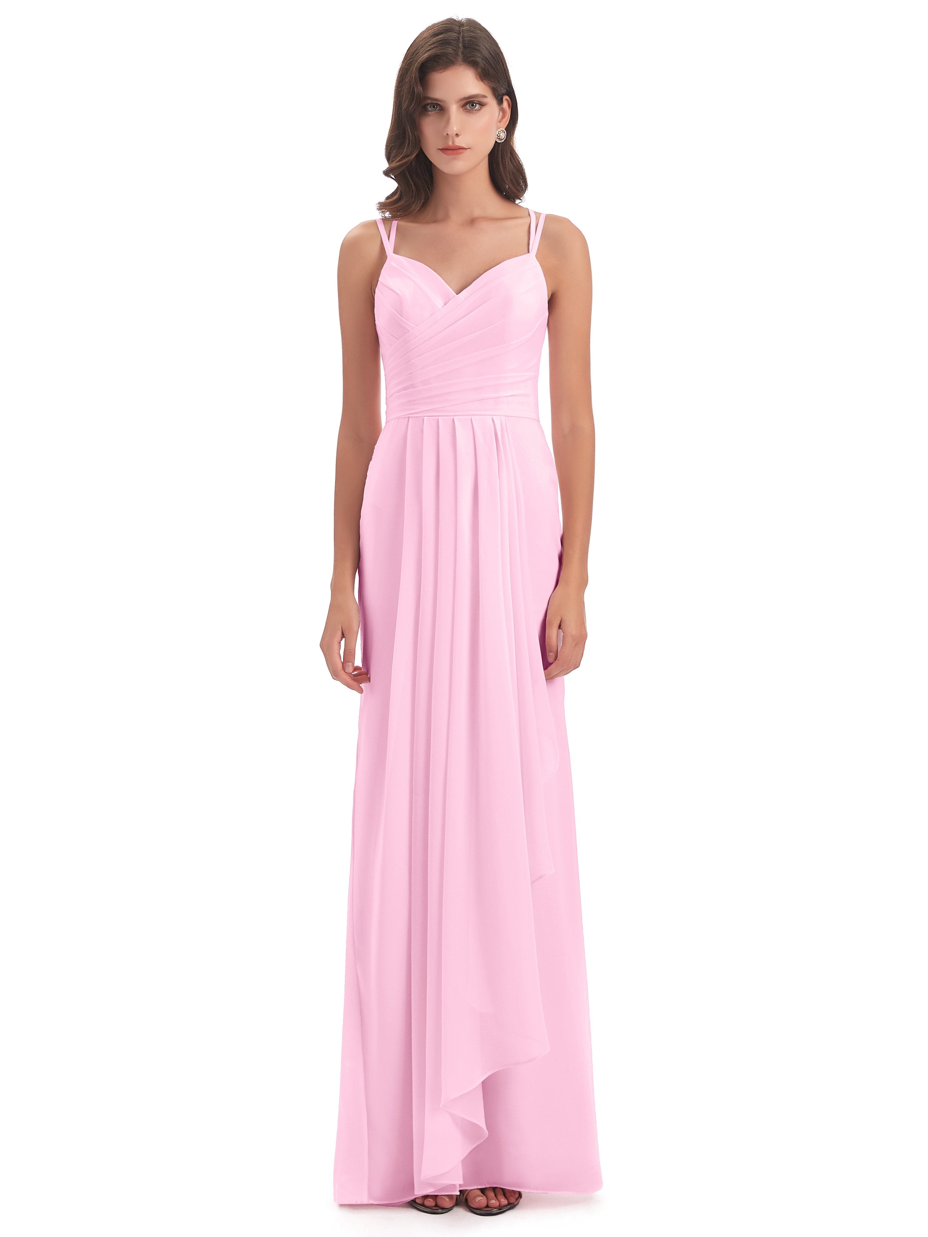 Aryanna Hourglass Spaghetti Straps Chiffon Bridesmaid Dresses
