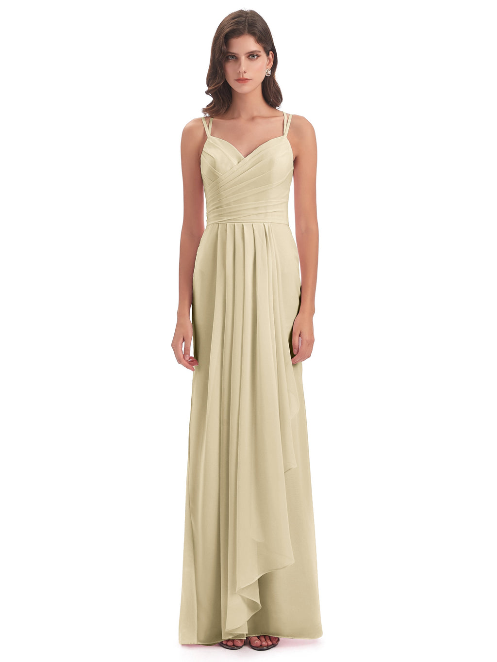 Aryanna Hourglass Spaghetti Straps Chiffon Bridesmaid Dresses