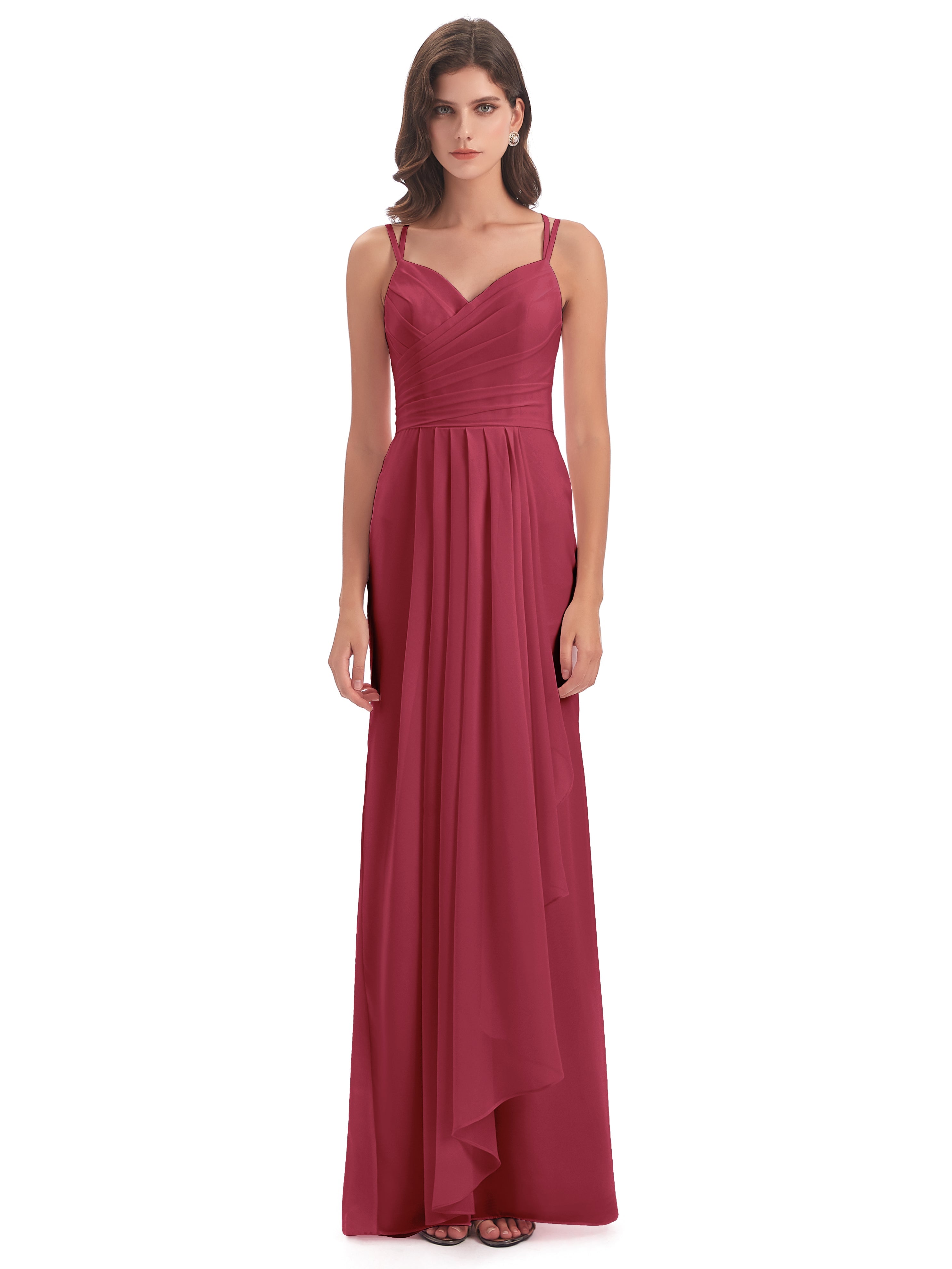 Aryanna Hourglass Spaghetti Straps Chiffon Bridesmaid Dresses