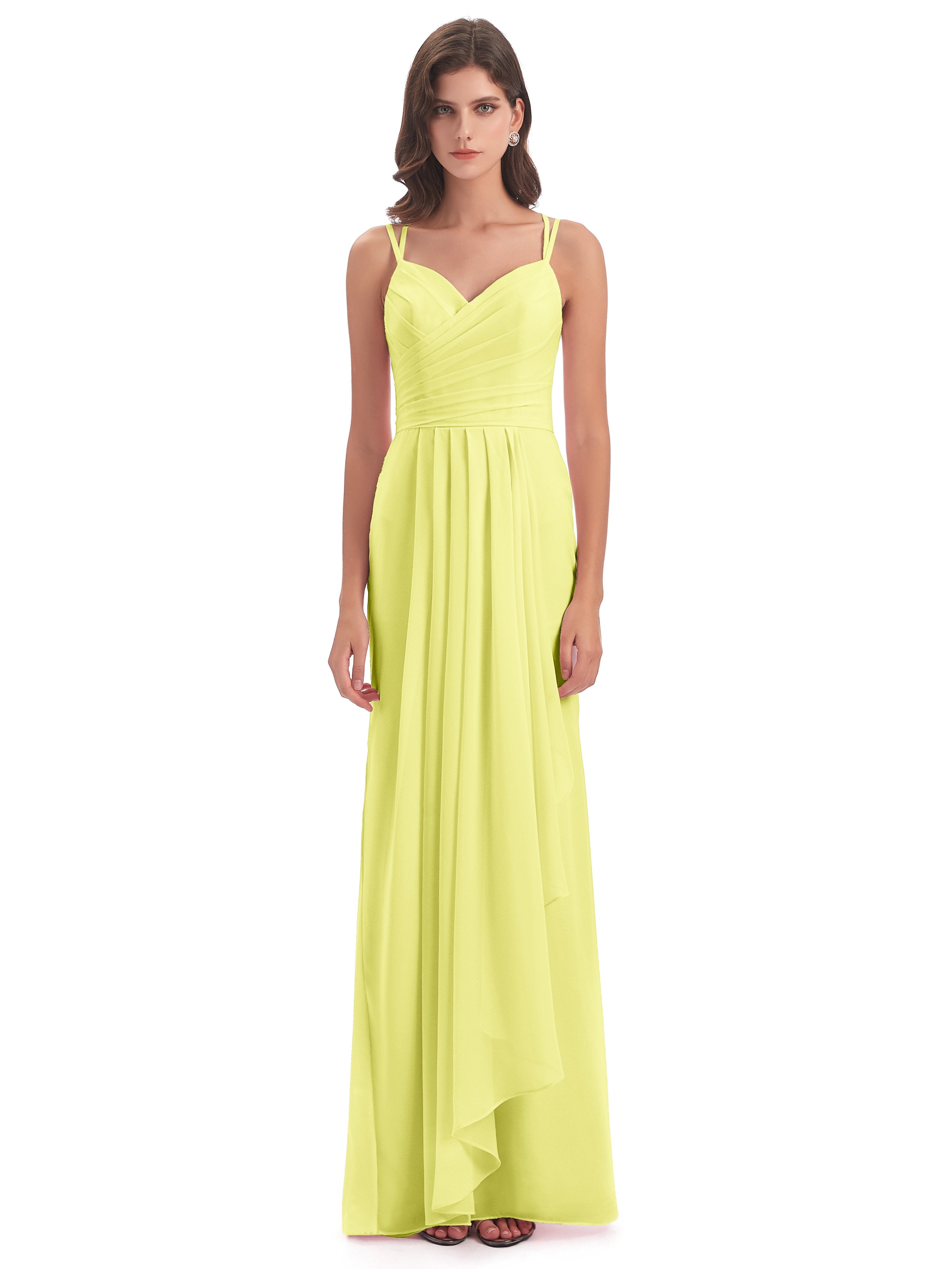 Aryanna Hourglass Spaghetti Straps Chiffon Bridesmaid Dresses
