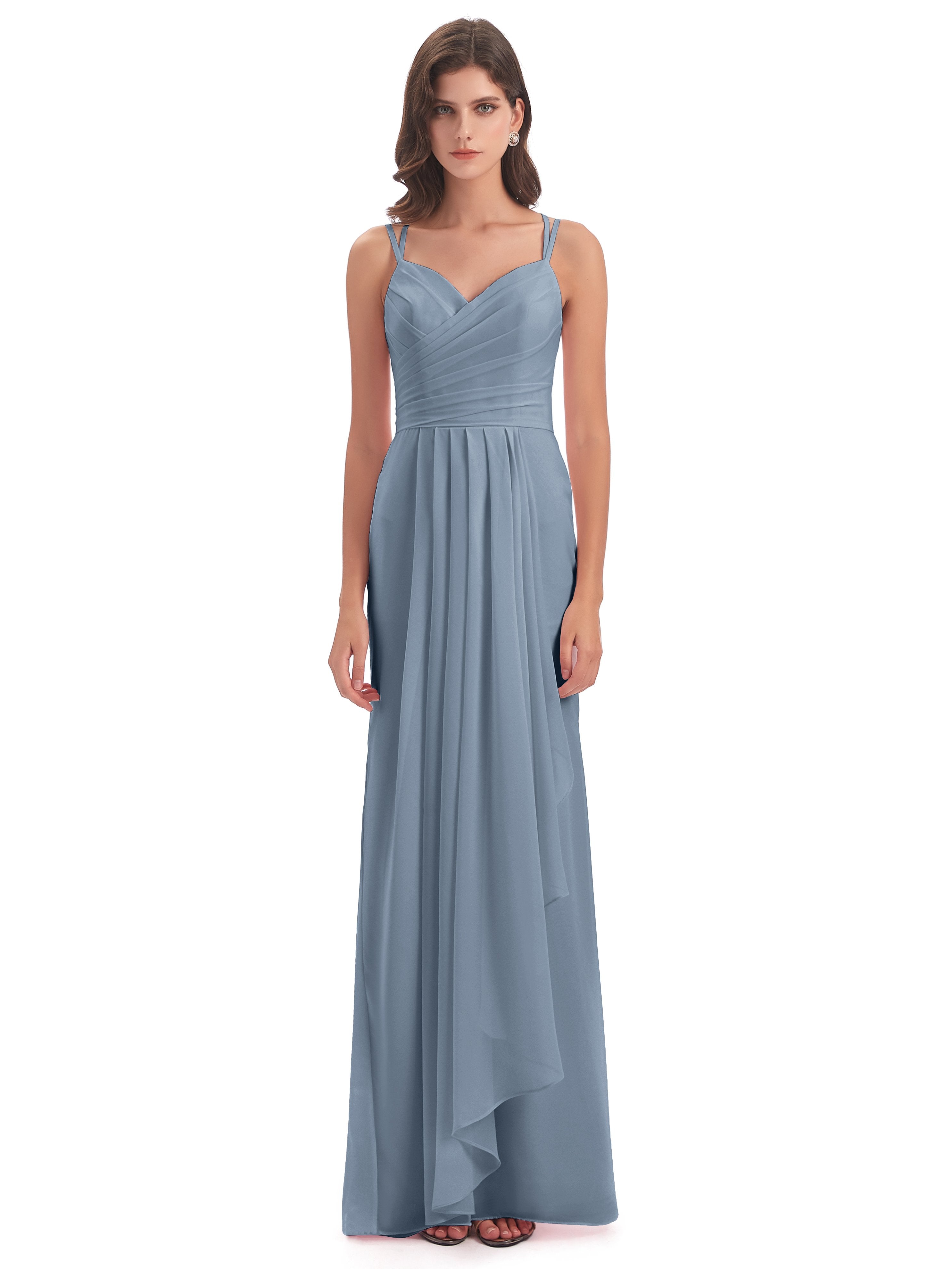 Aryanna Hourglass Spaghetti Straps Chiffon Bridesmaid Dresses