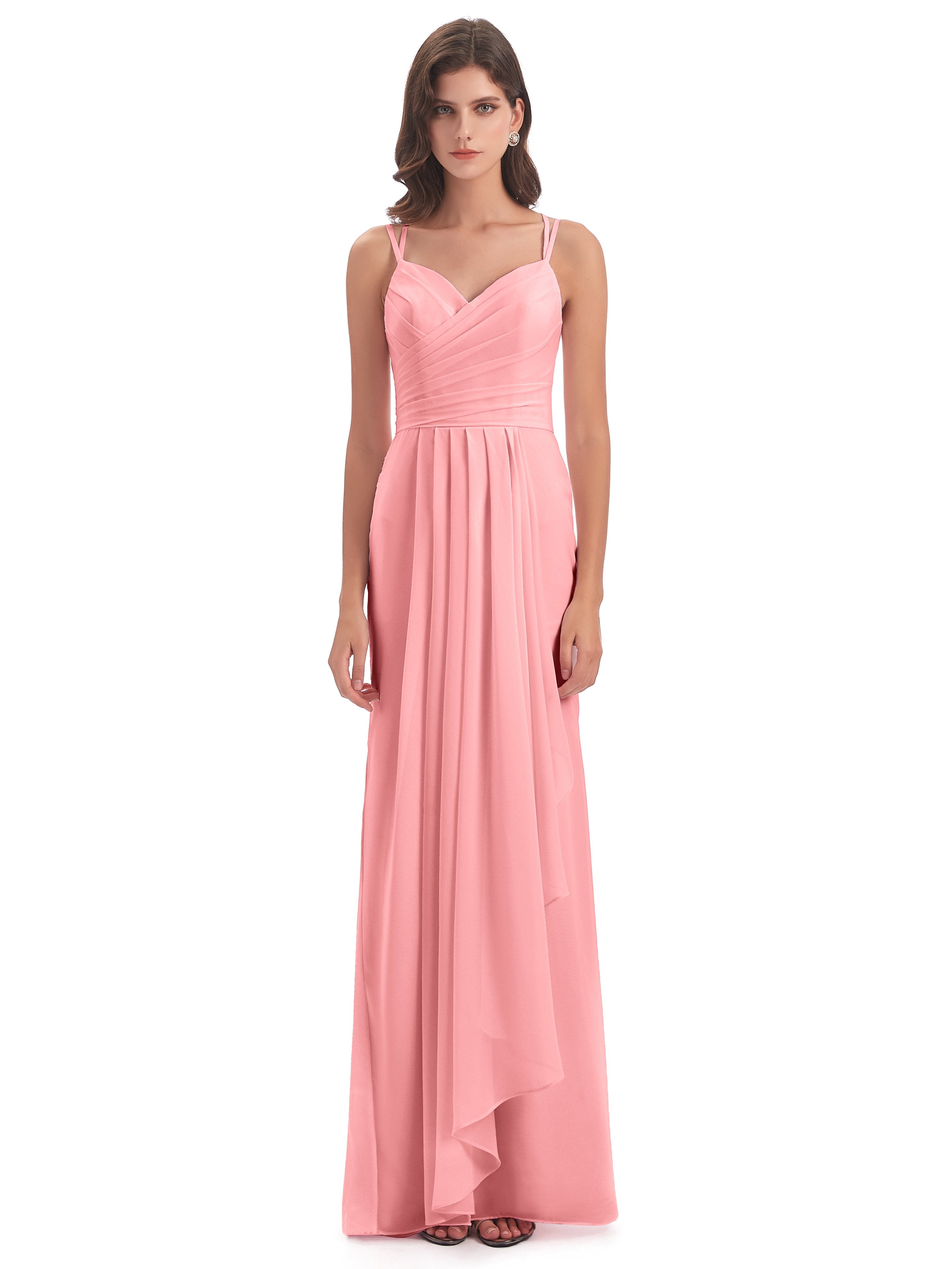 Aryanna Hourglass Spaghetti Straps Chiffon Bridesmaid Dresses