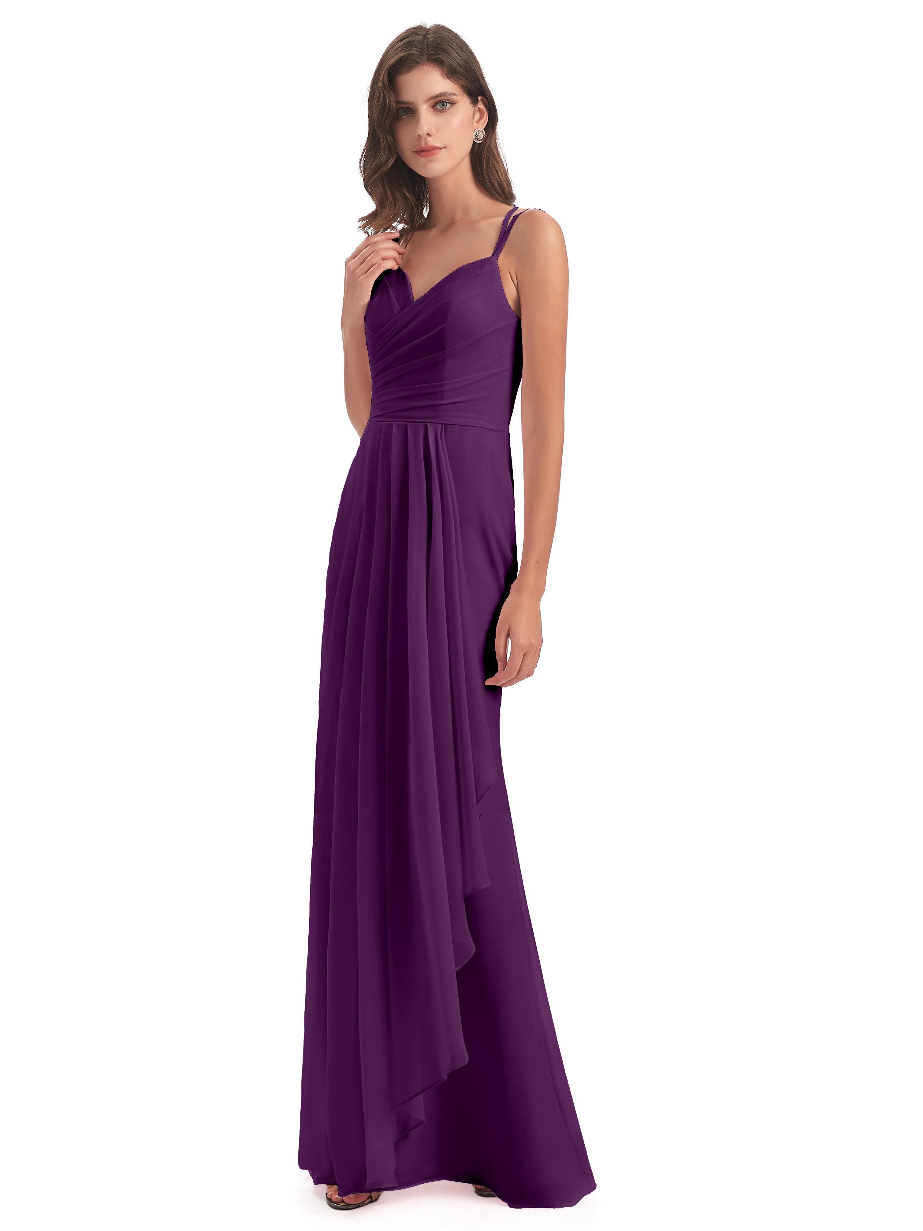 Aryanna Hourglass Spaghetti Straps Chiffon Bridesmaid Dresses