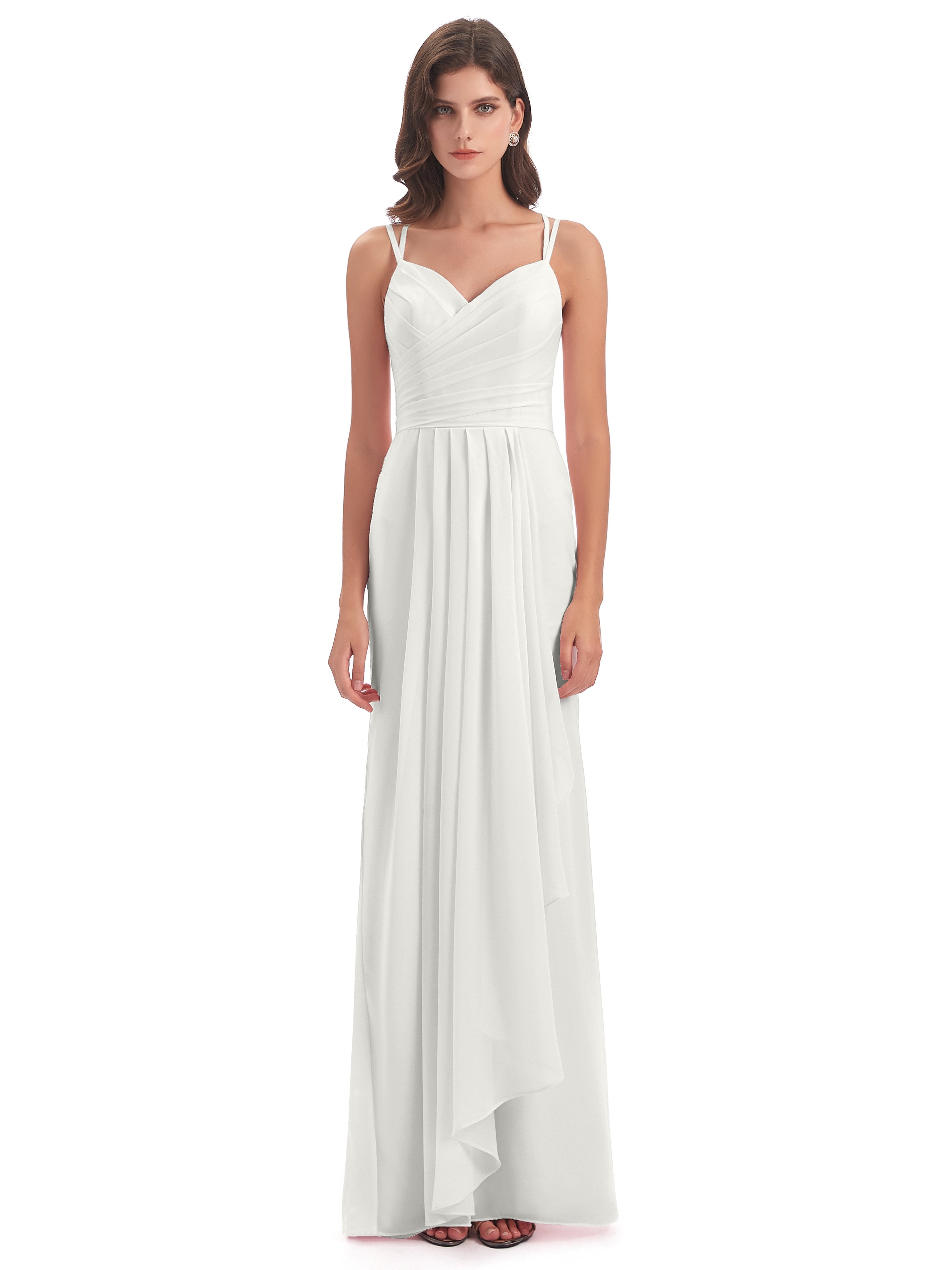 Aryanna Hourglass Spaghetti Straps Chiffon Bridesmaid Dresses