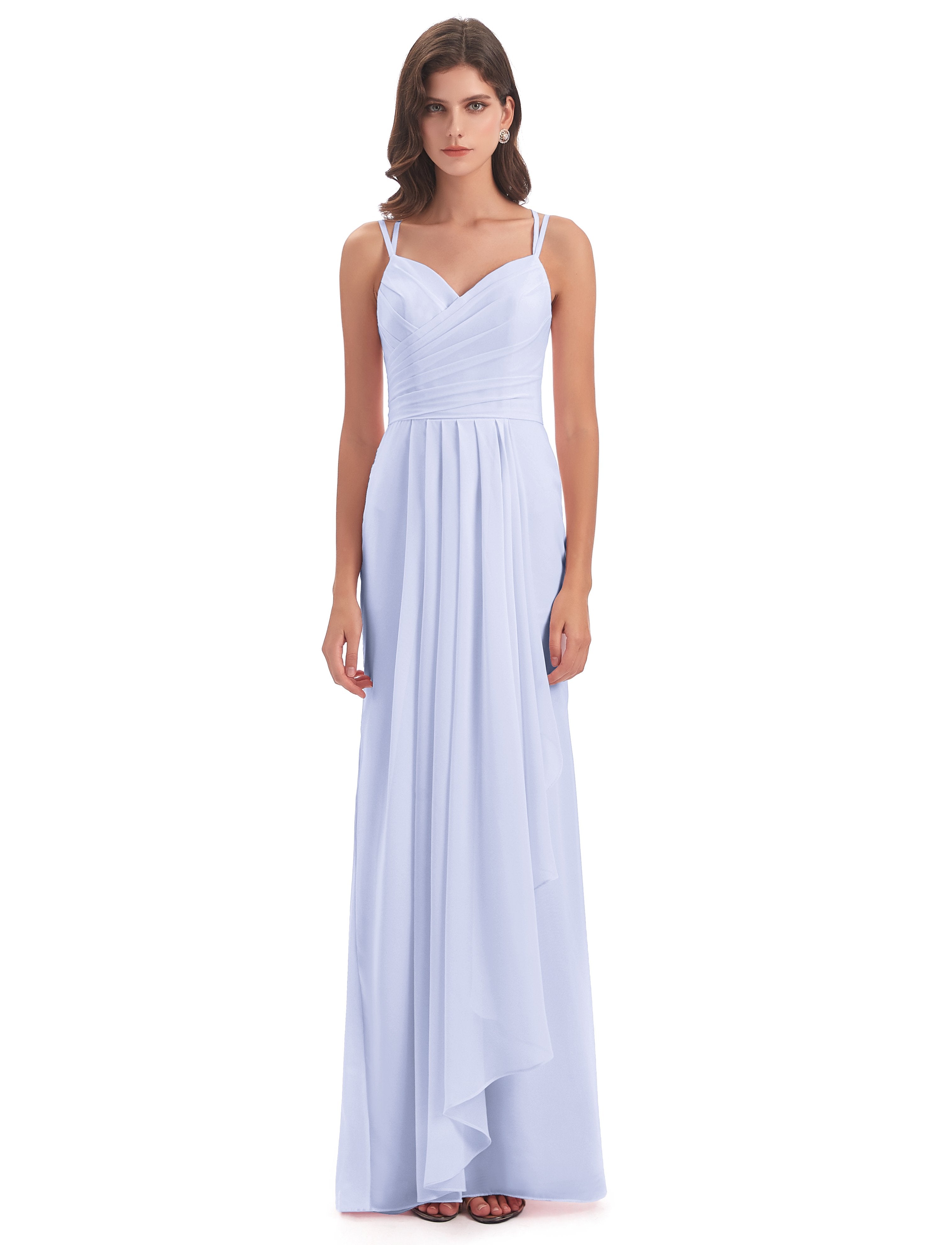 Aryanna Hourglass Spaghetti Straps Chiffon Bridesmaid Dresses