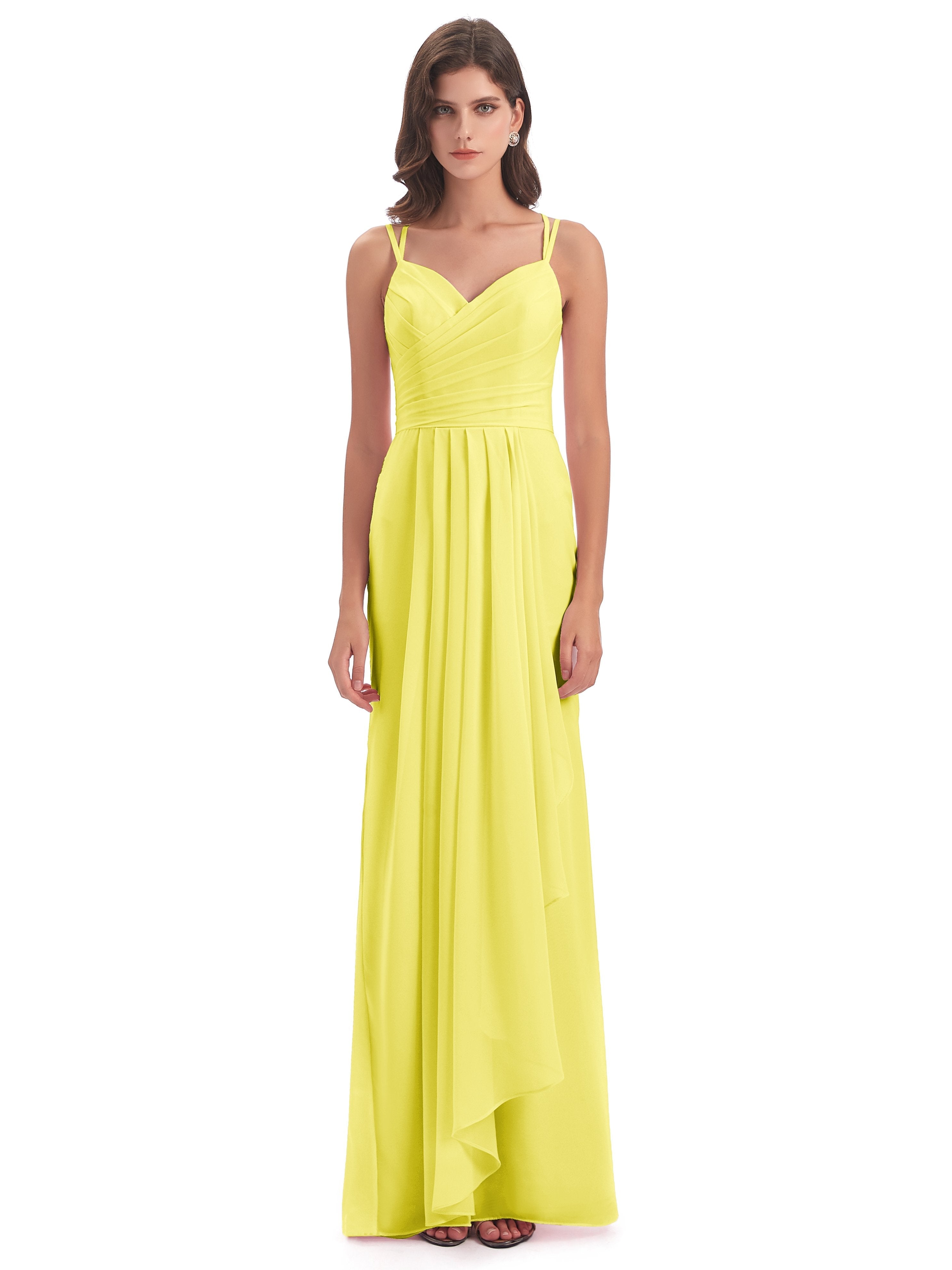 Aryanna Hourglass Spaghetti Straps Chiffon Bridesmaid Dresses