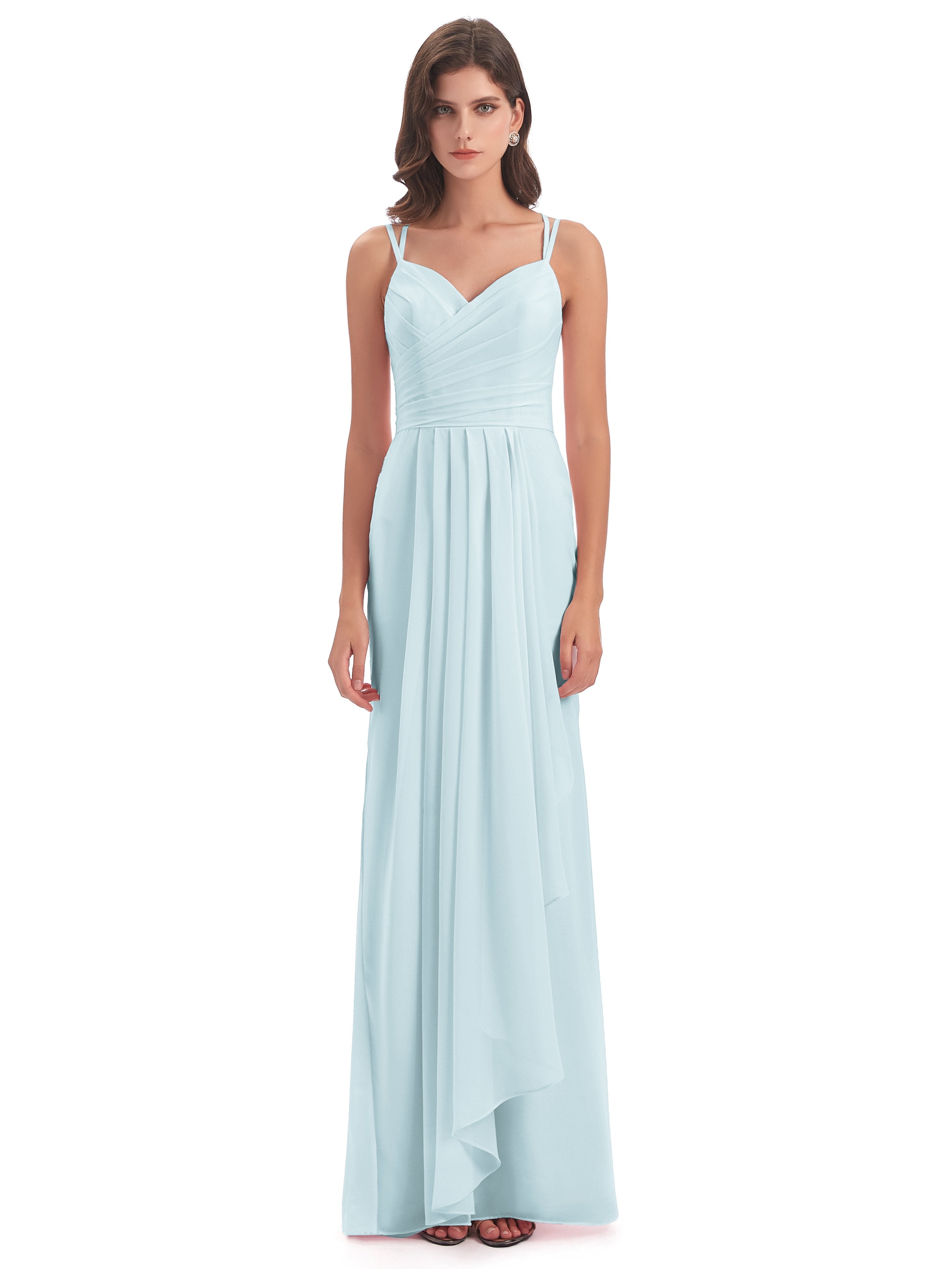 Aryanna Hourglass Spaghetti Straps Chiffon Bridesmaid Dresses