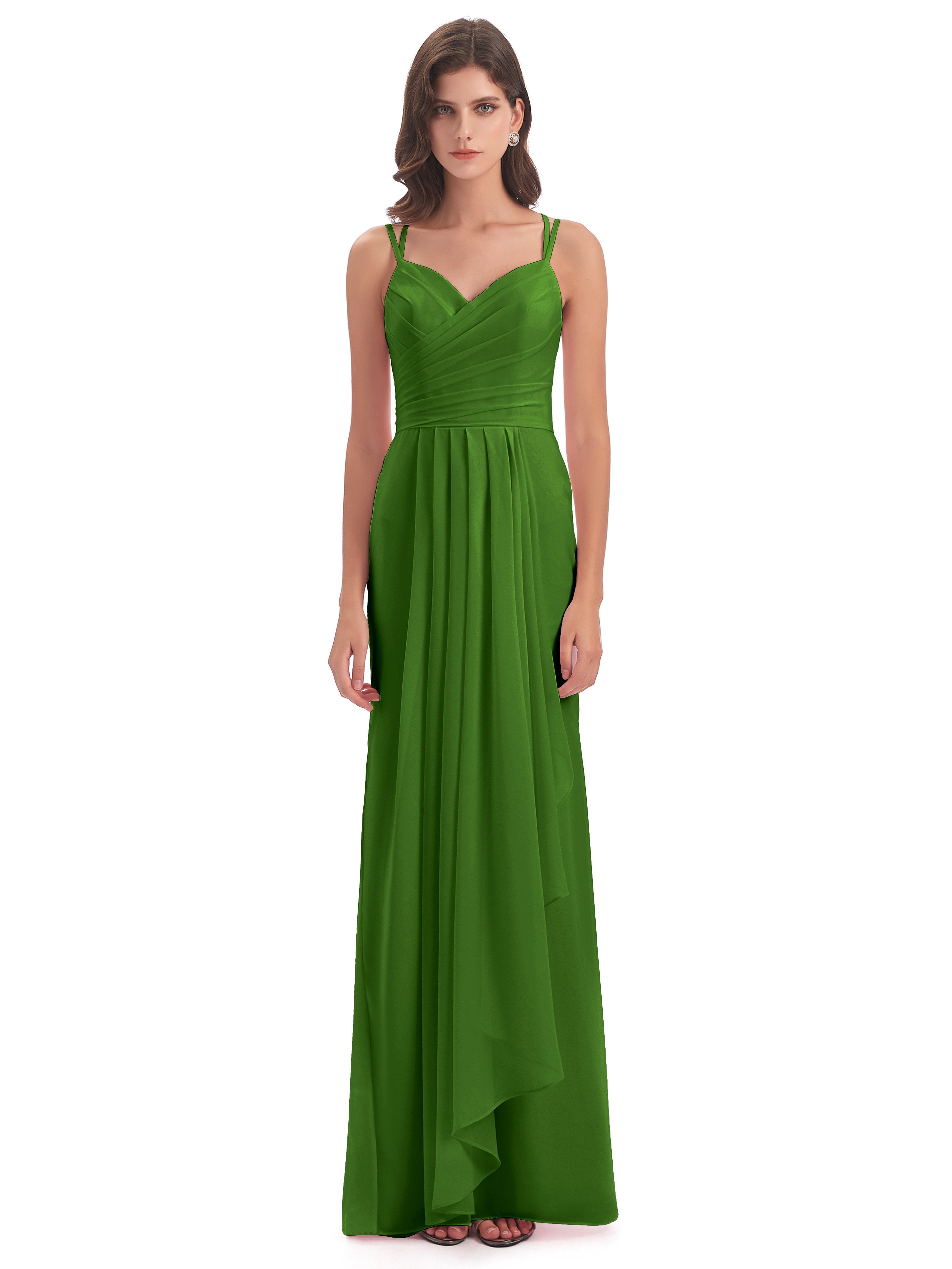 Aryanna Hourglass Spaghetti Straps Chiffon Bridesmaid Dresses