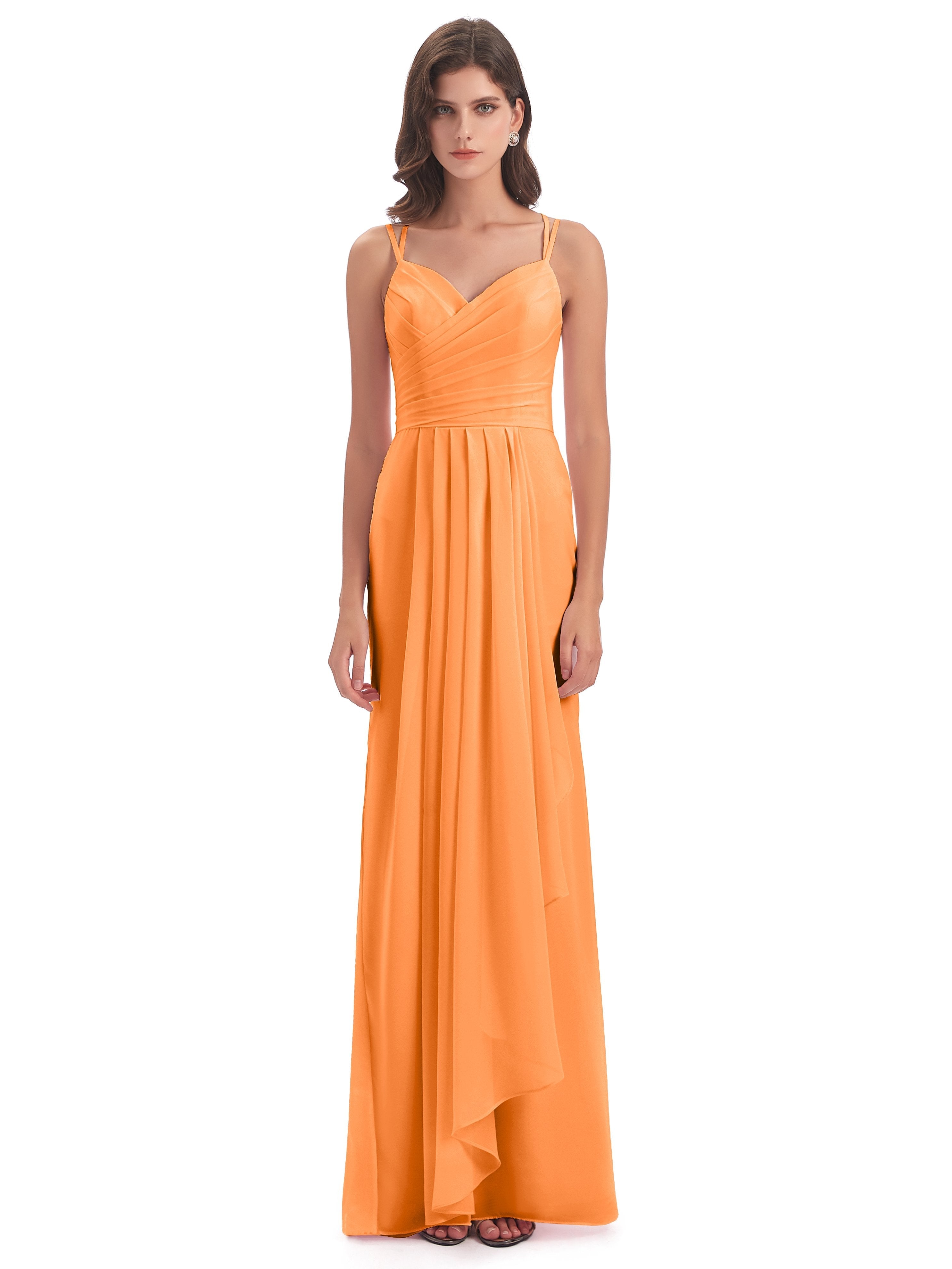 Aryanna Hourglass Spaghetti Straps Chiffon Bridesmaid Dresses