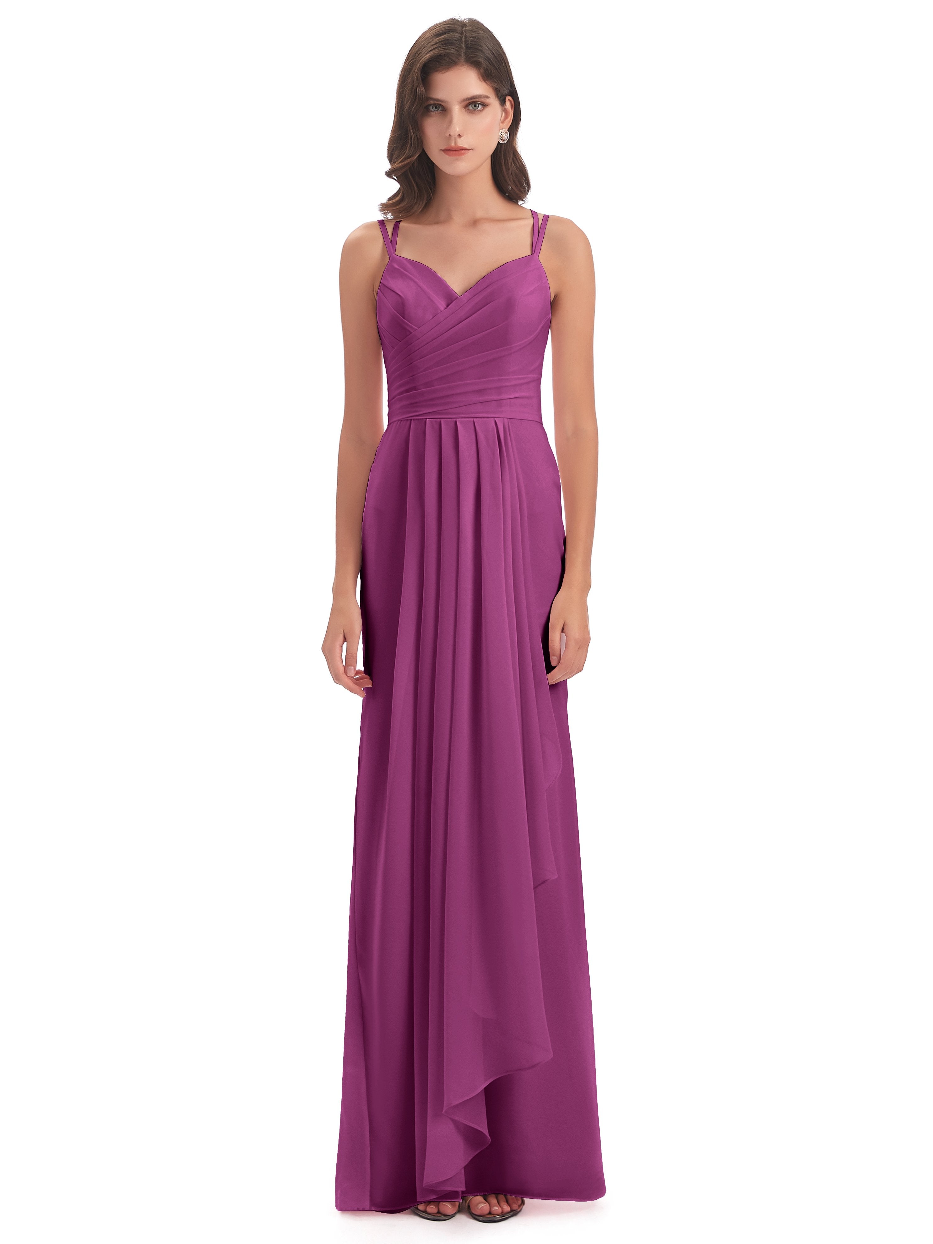 Aryanna Hourglass Spaghetti Straps Chiffon Bridesmaid Dresses