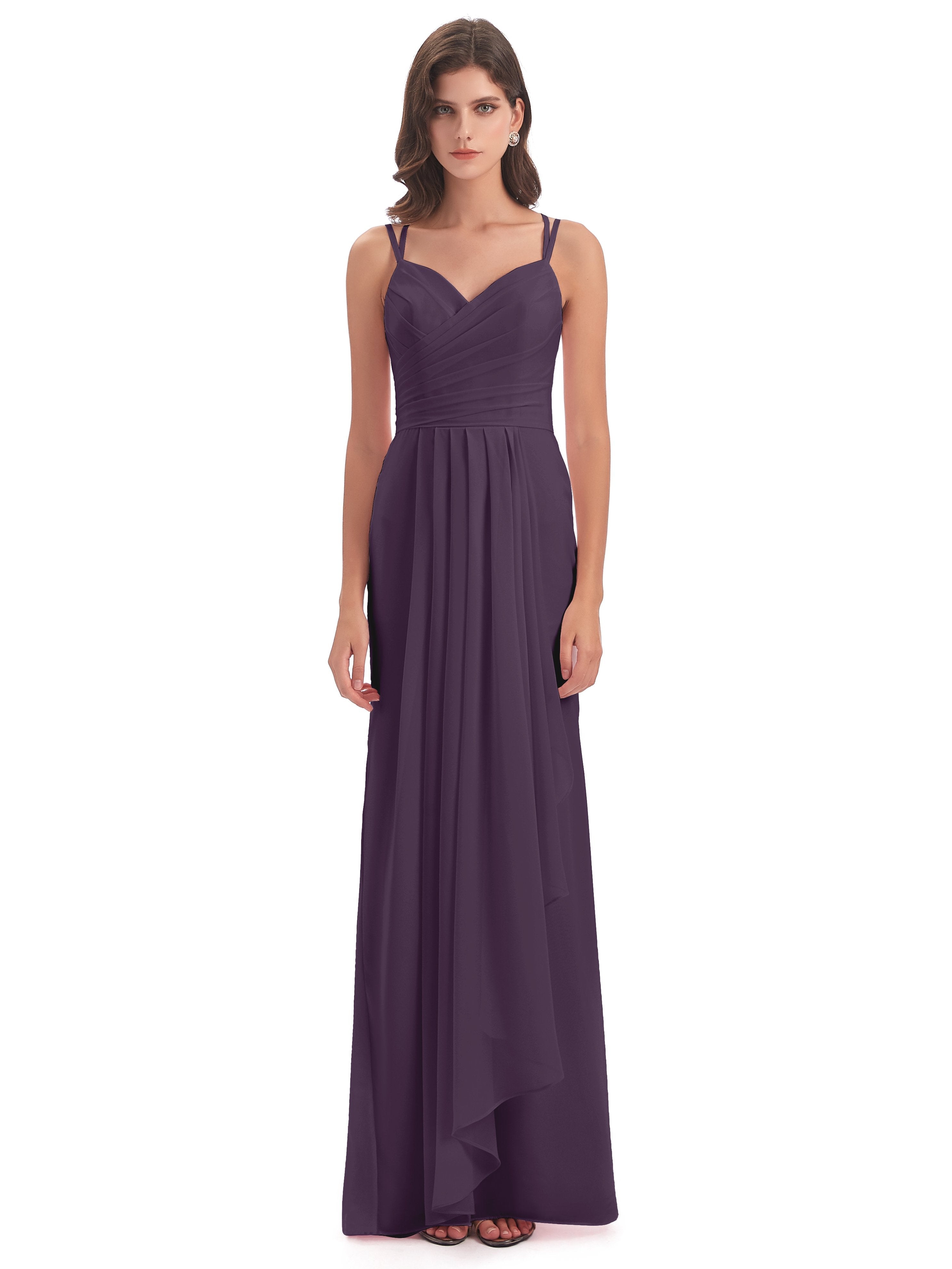 Aryanna Hourglass Spaghetti Straps Chiffon Bridesmaid Dresses