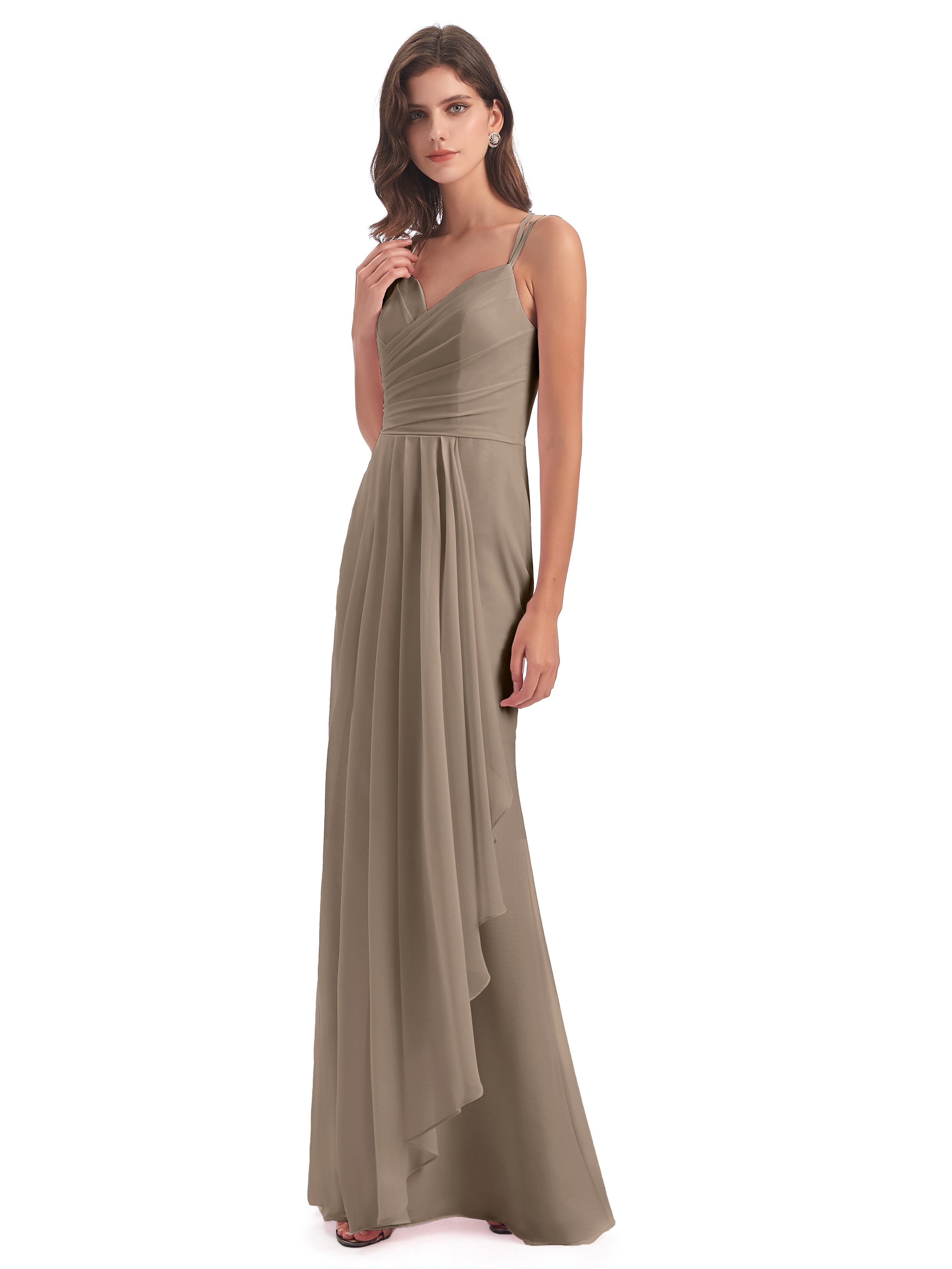 Aryanna Hourglass Spaghetti Straps Chiffon Bridesmaid Dresses