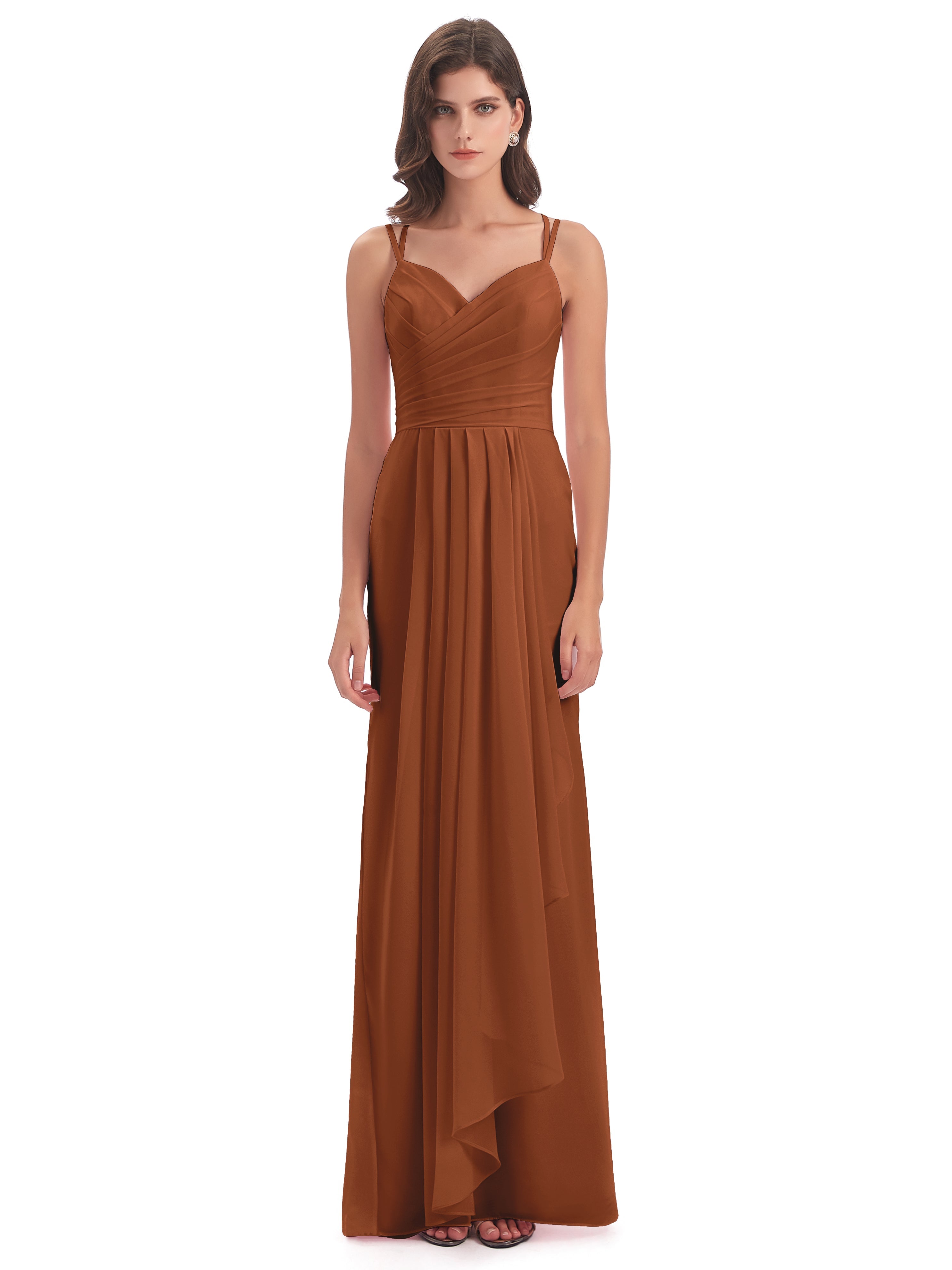 Aryanna Hourglass Spaghetti Straps Chiffon Bridesmaid Dresses
