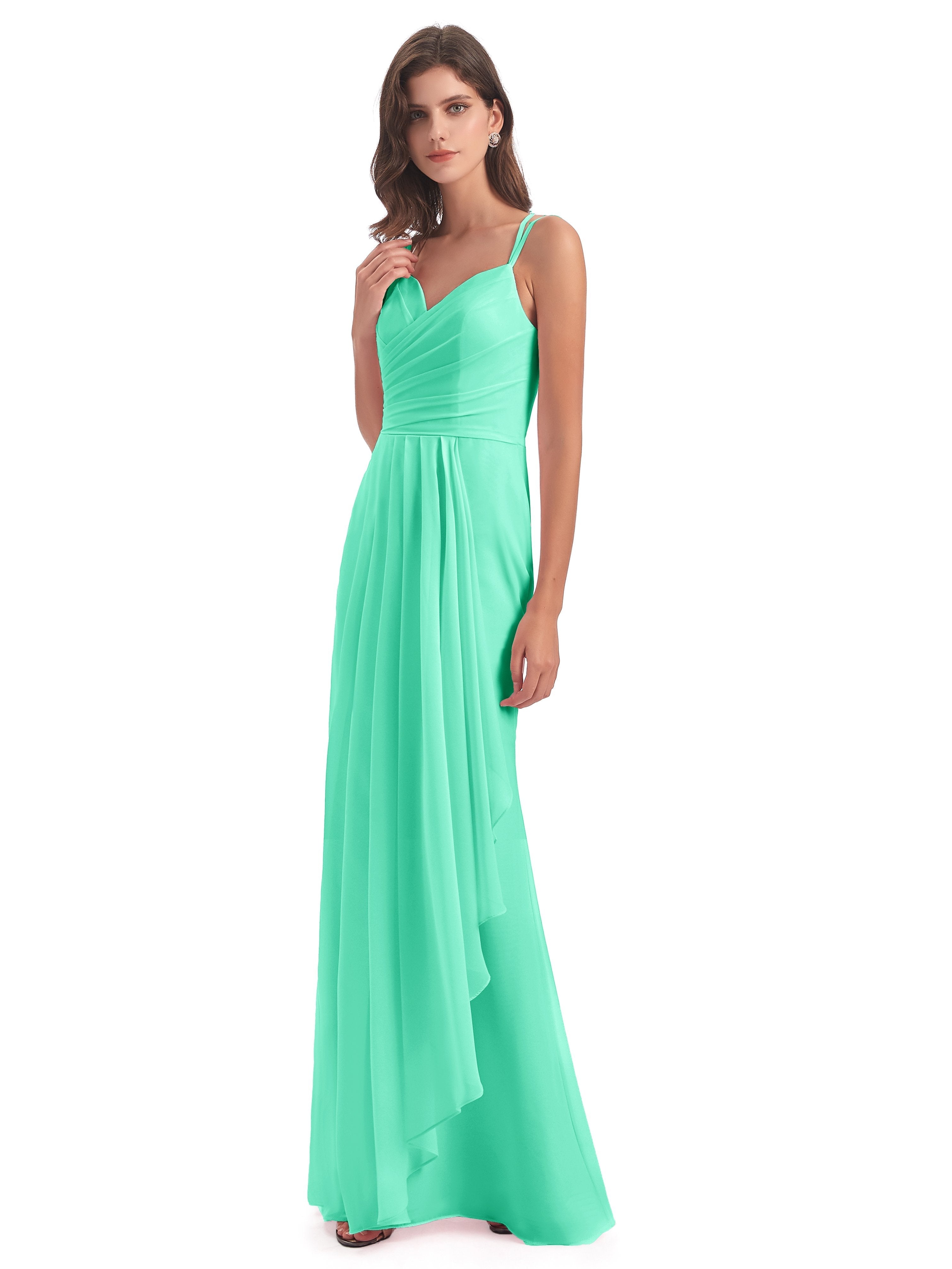 Aryanna Hourglass Spaghetti Straps Chiffon Bridesmaid Dresses
