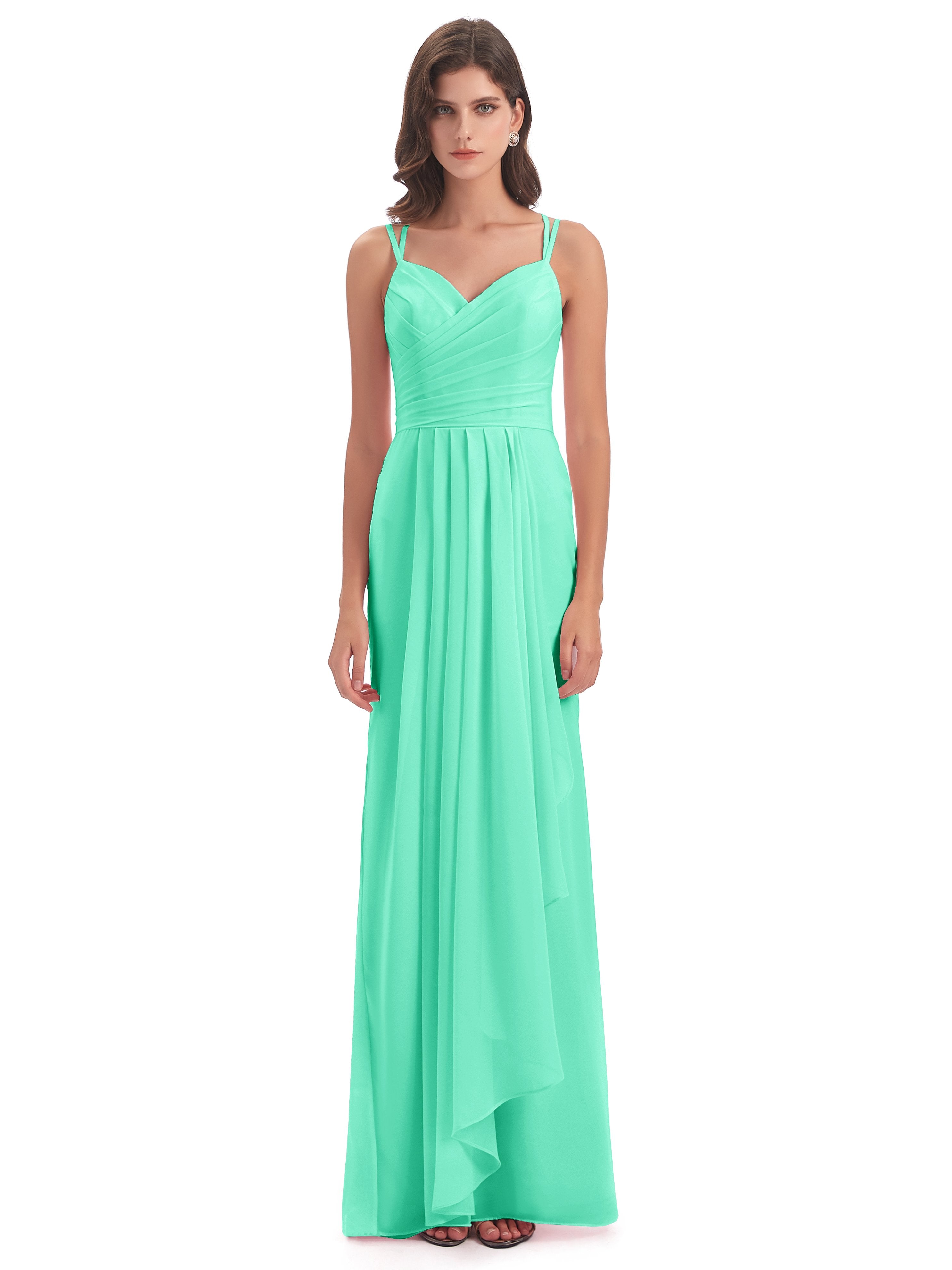 Aryanna Hourglass Spaghetti Straps Chiffon Bridesmaid Dresses