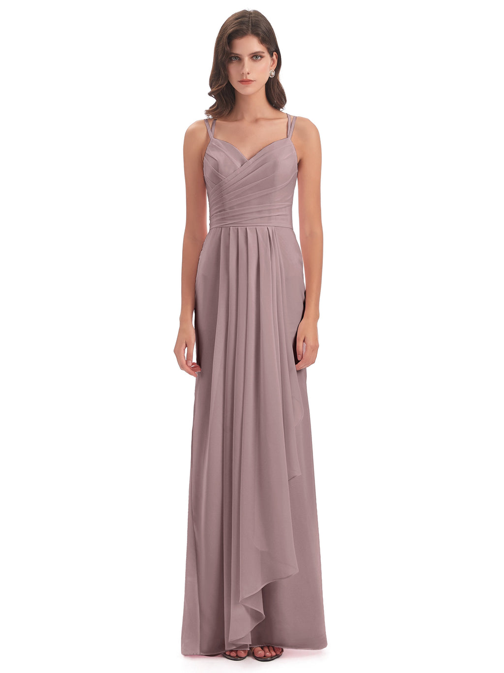 Aryanna Hourglass Spaghetti Straps Chiffon Bridesmaid Dresses