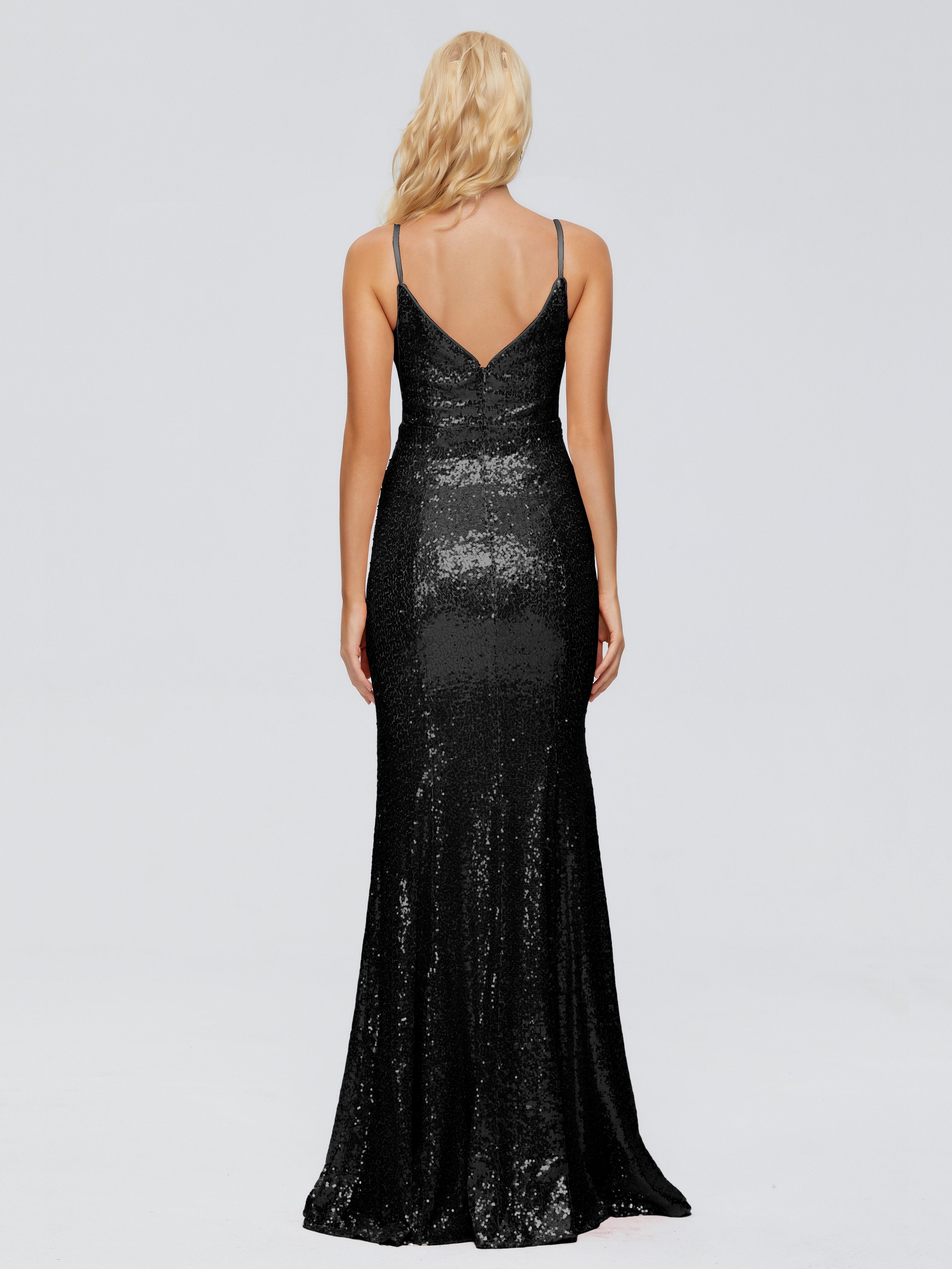 Athena Spaghetti Straps Sequins Bridesmaid Dress
