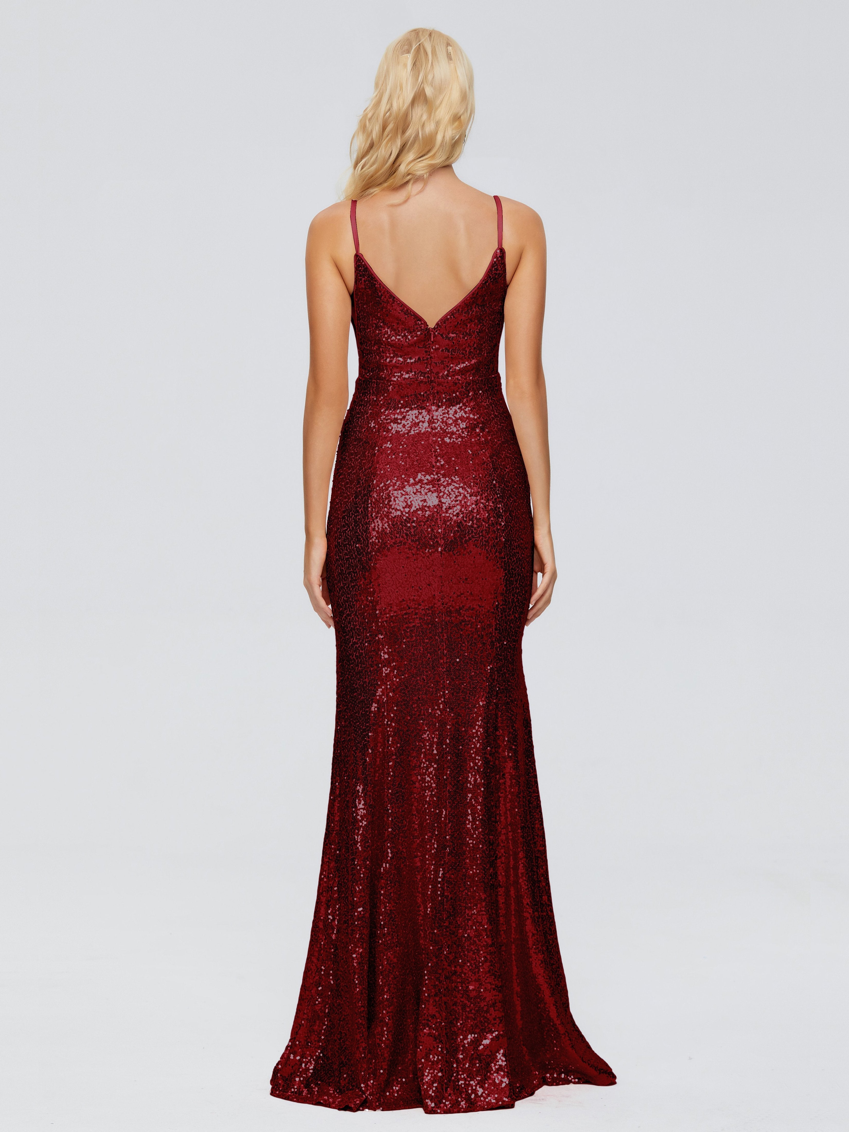 Athena Spaghetti Straps Sequins Bridesmaid Dress
