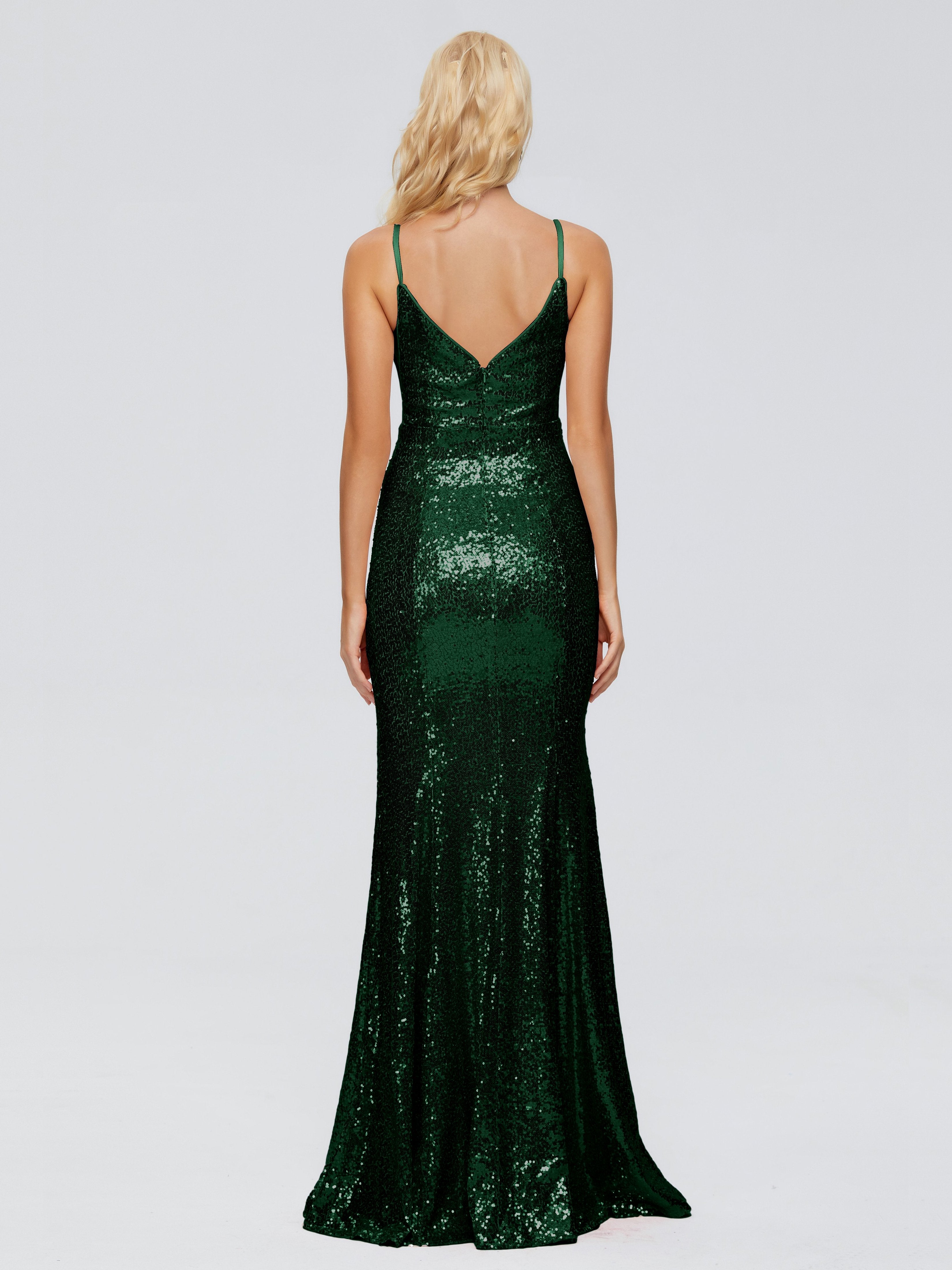 Athena Spaghetti Straps Sequins Bridesmaid Dress