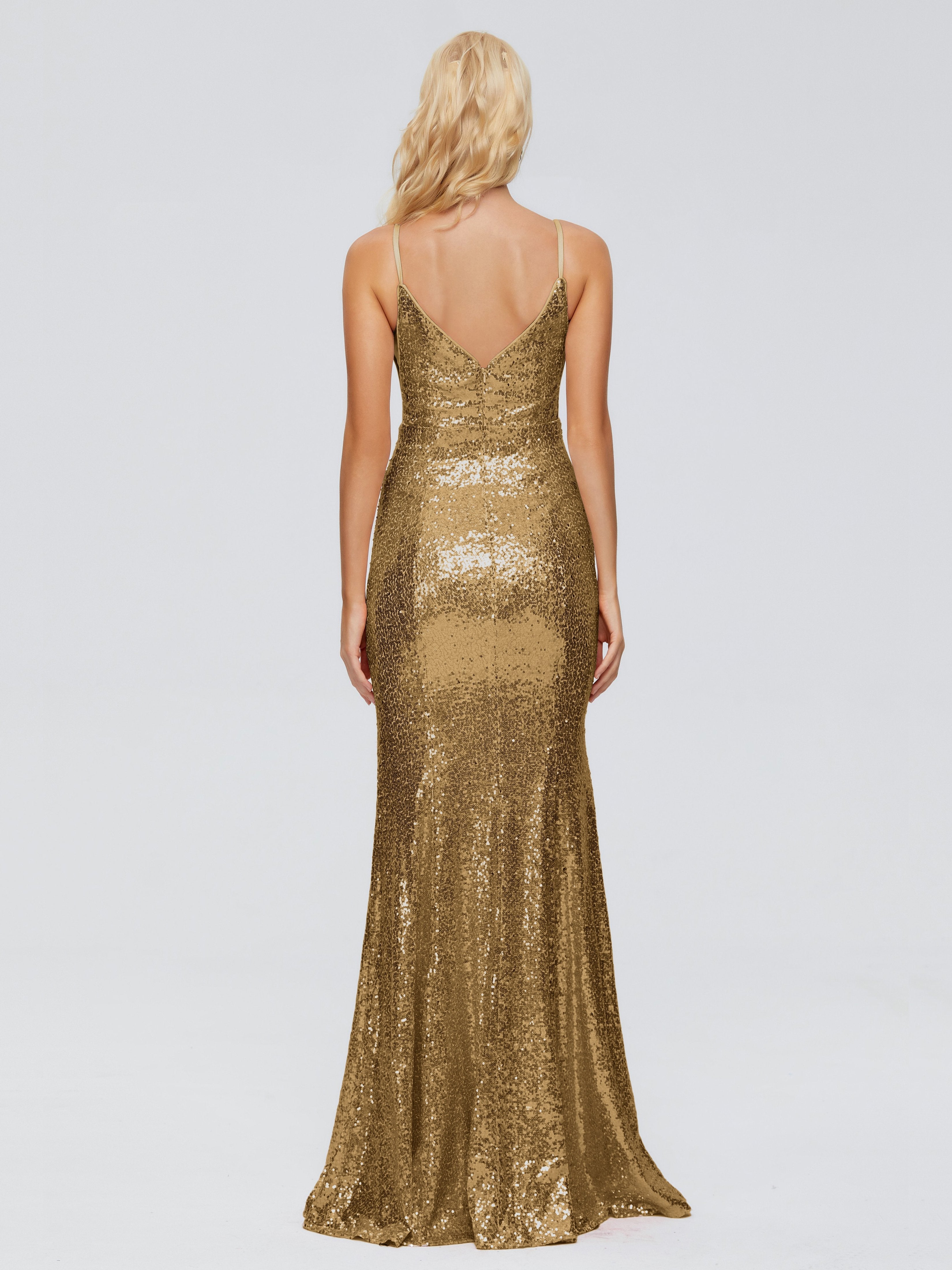 Athena Spaghetti Straps Sequins Bridesmaid Dress
