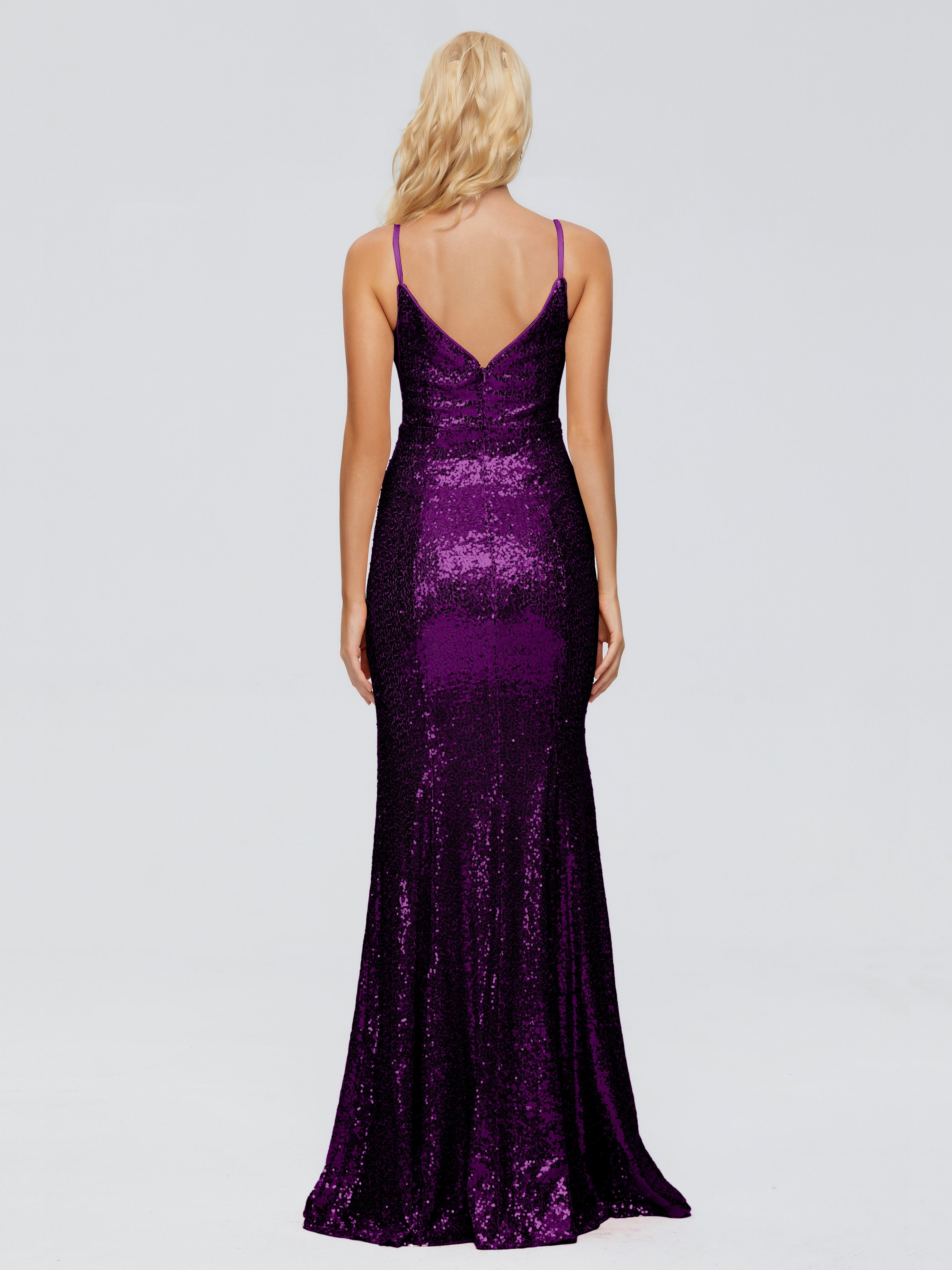Athena Spaghetti Straps Sequins Bridesmaid Dress