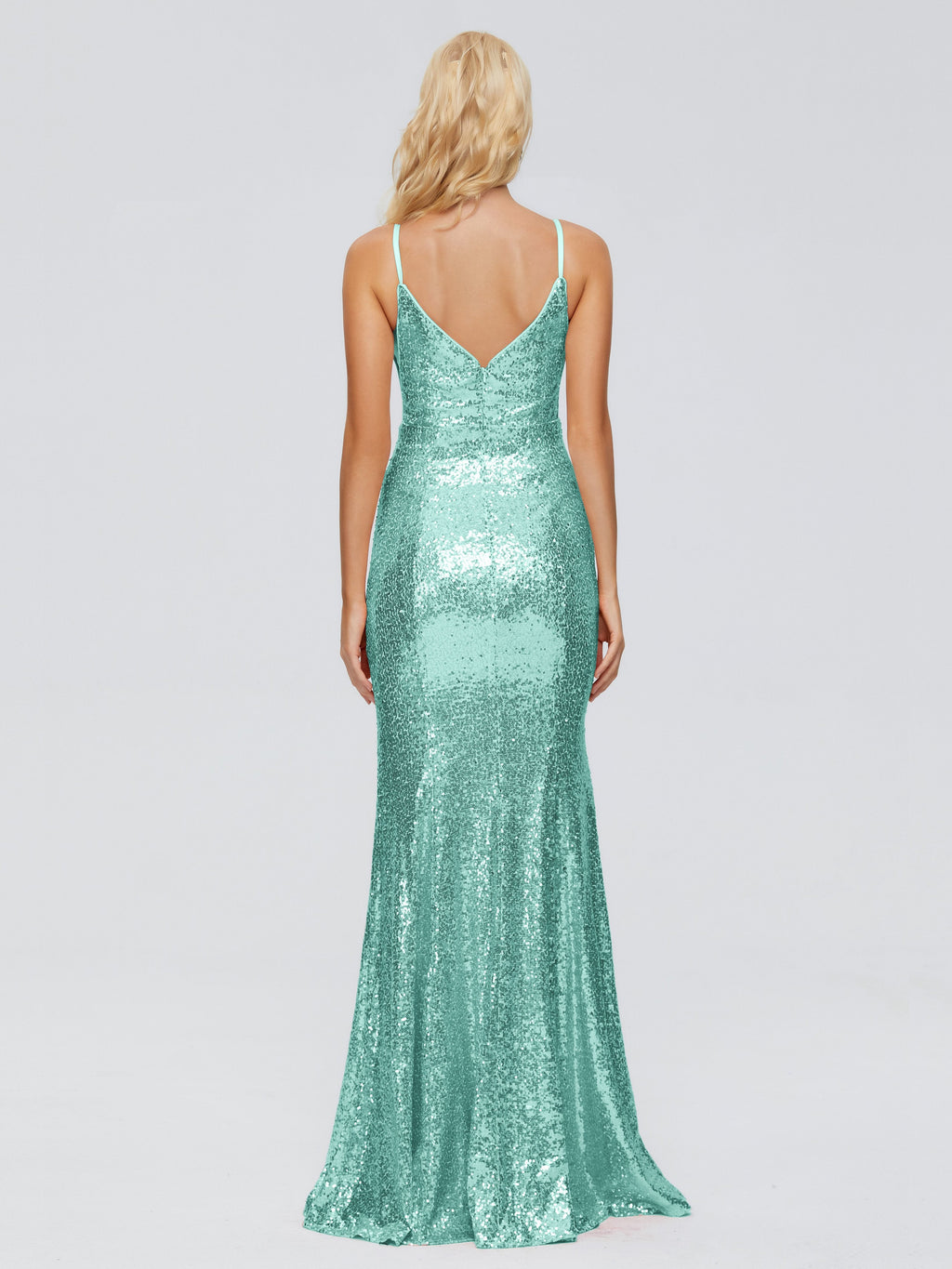 Athena Spaghetti Straps Sequins Bridesmaid Dress