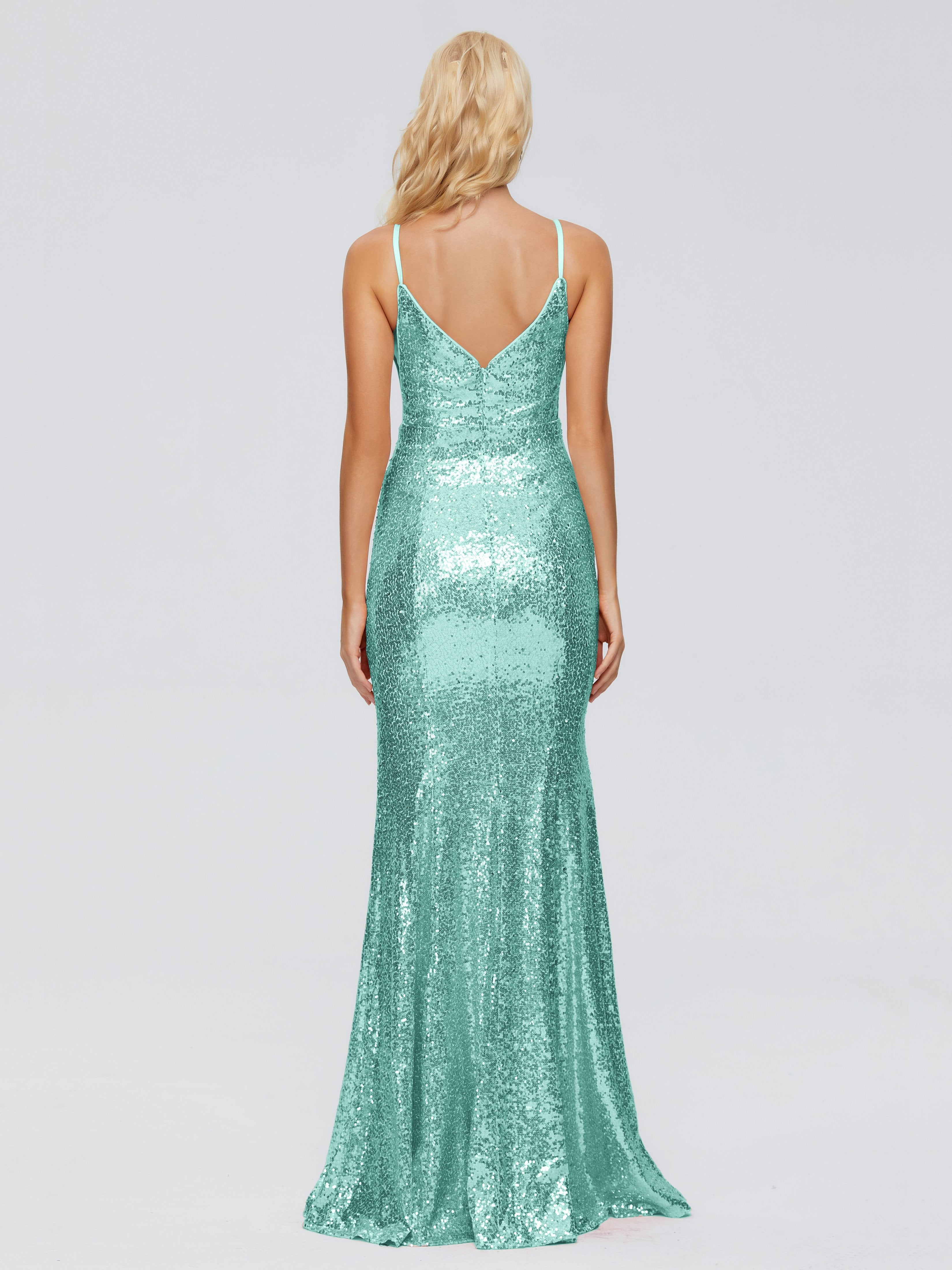 Athena Spaghetti Straps Sequins Bridesmaid Dress