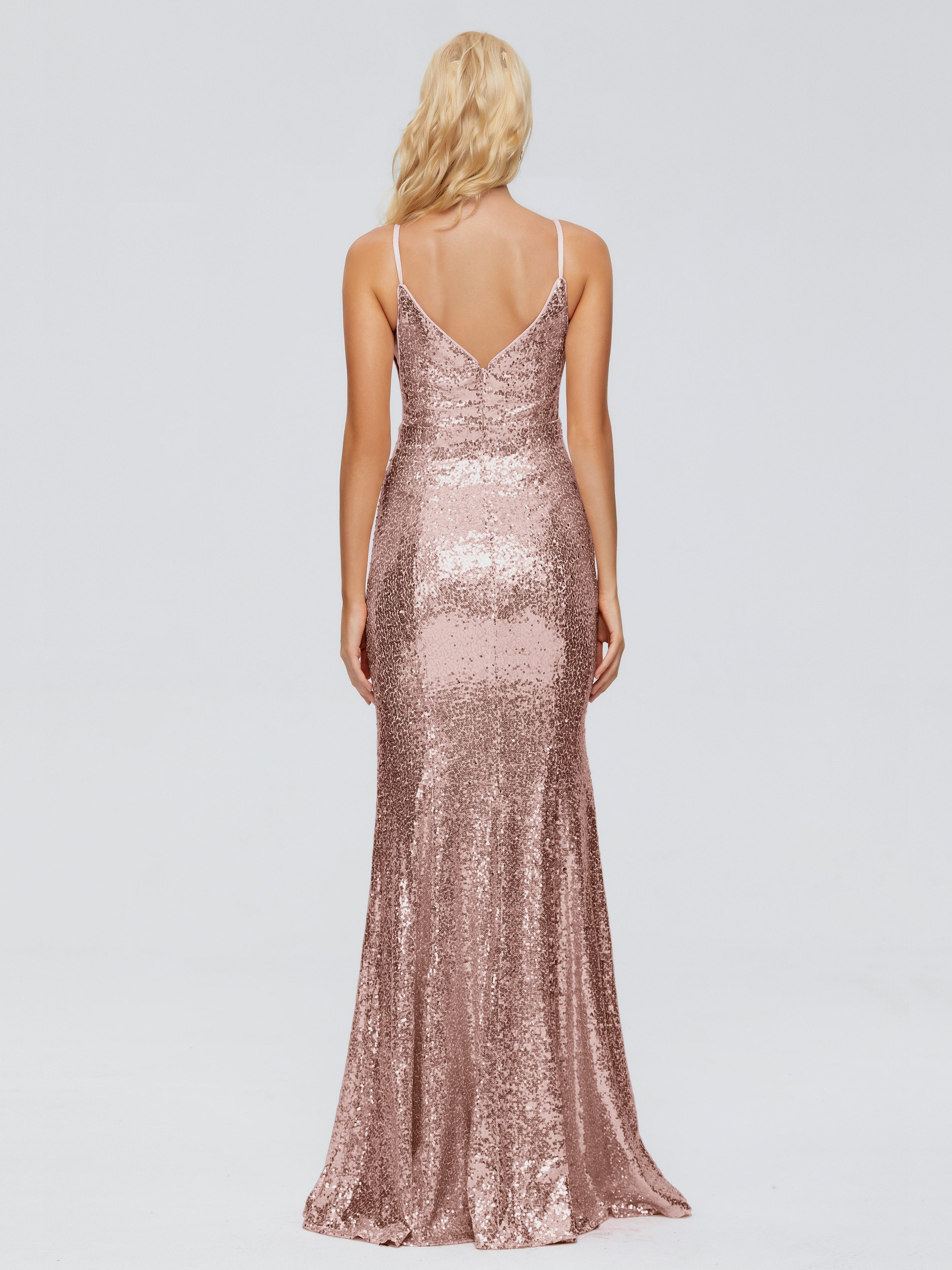 Athena Spaghetti Straps Sequins Bridesmaid Dress