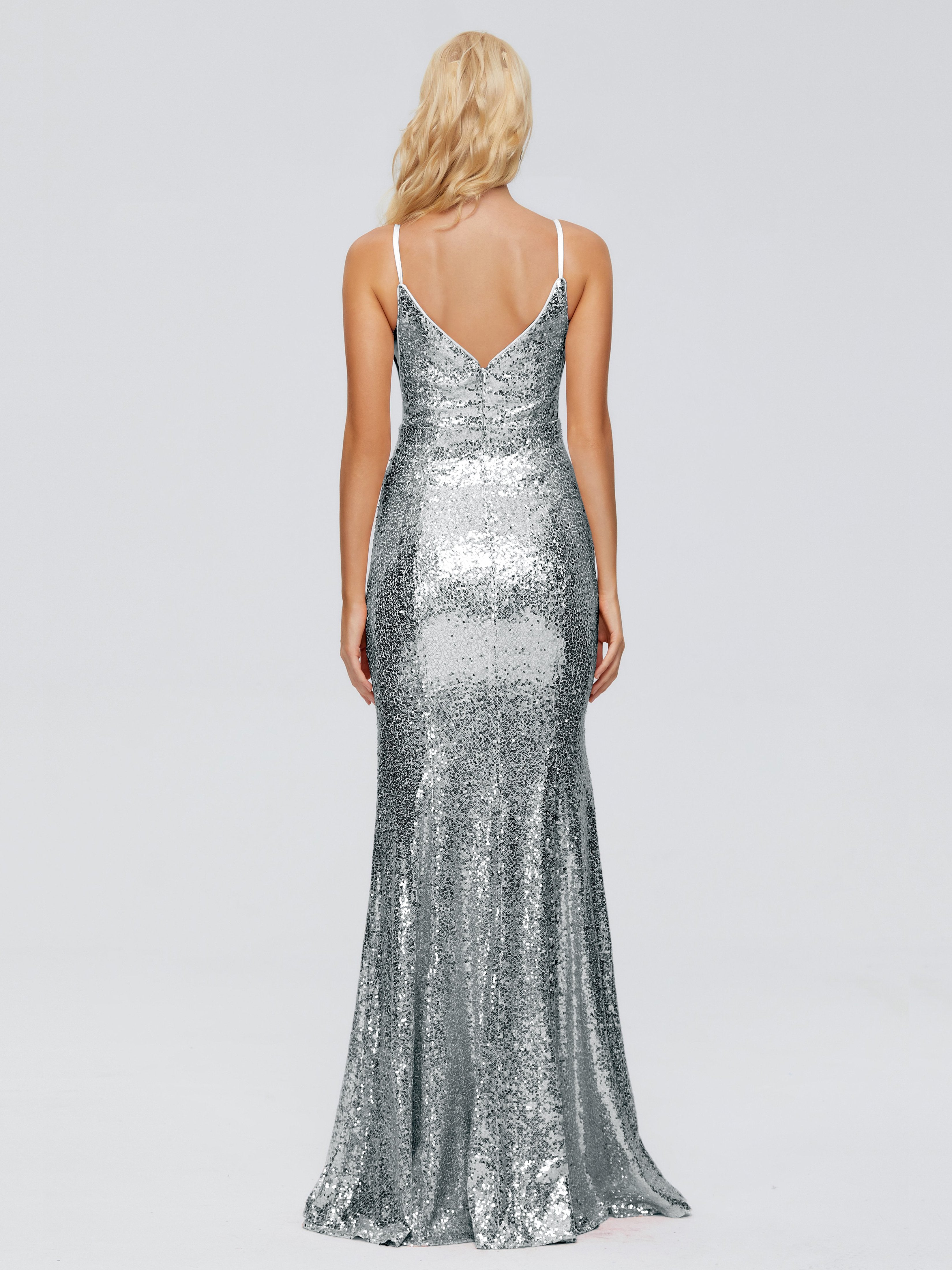 Athena Spaghetti Straps Sequins Bridesmaid Dress