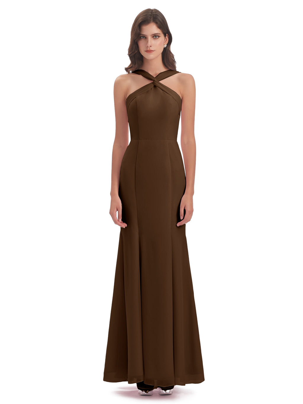 Aubrey Hourglass Halter Chiffon Bridesmaid Dresses