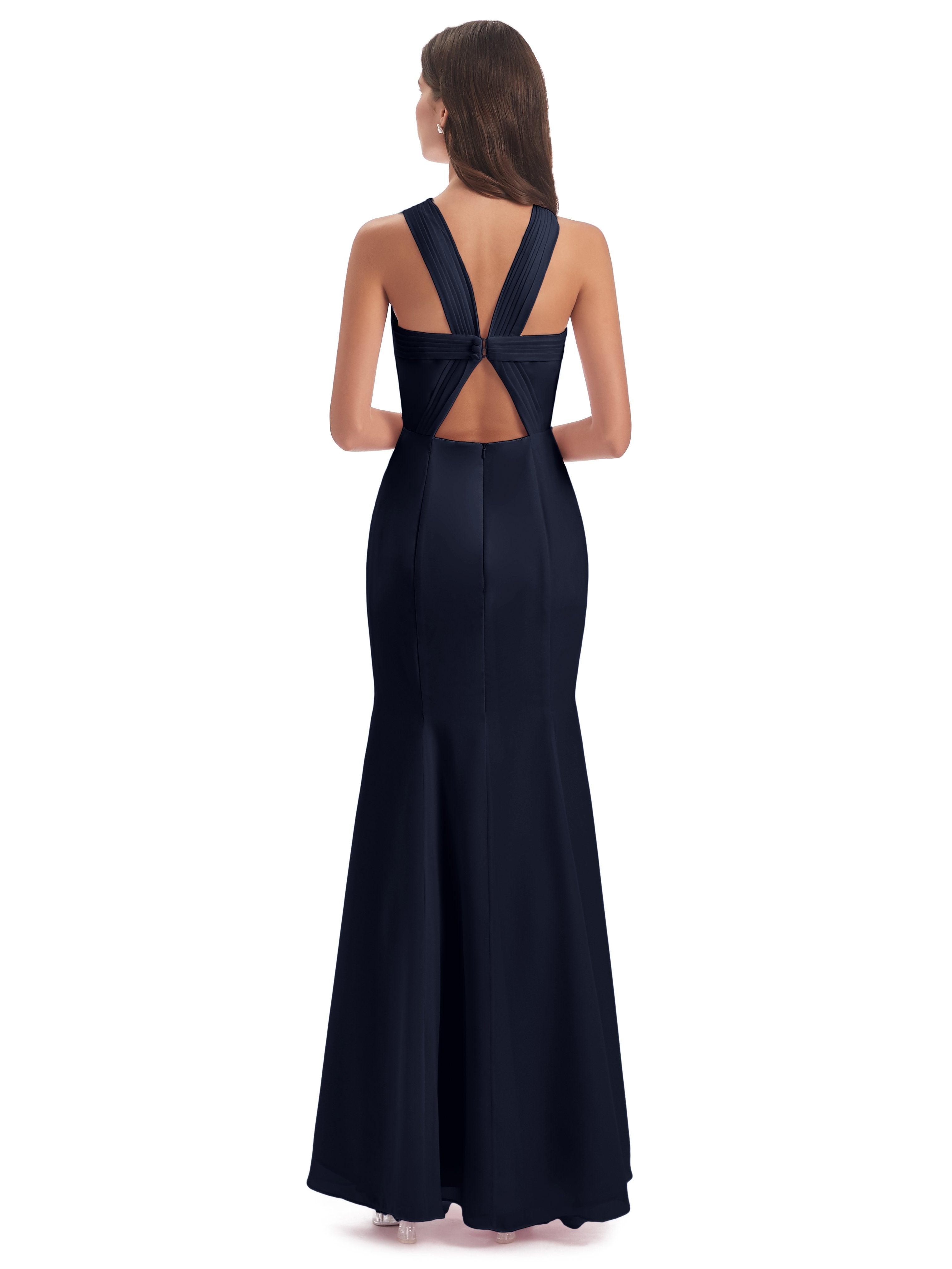 Aubrey Hourglass Halter Chiffon Bridesmaid Dresses