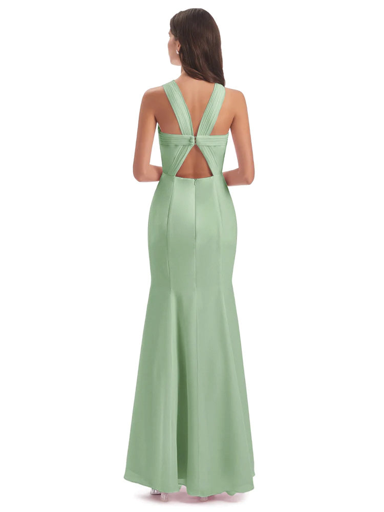 Aubrey Hourglass Halter Chiffon Bridesmaid Dresses