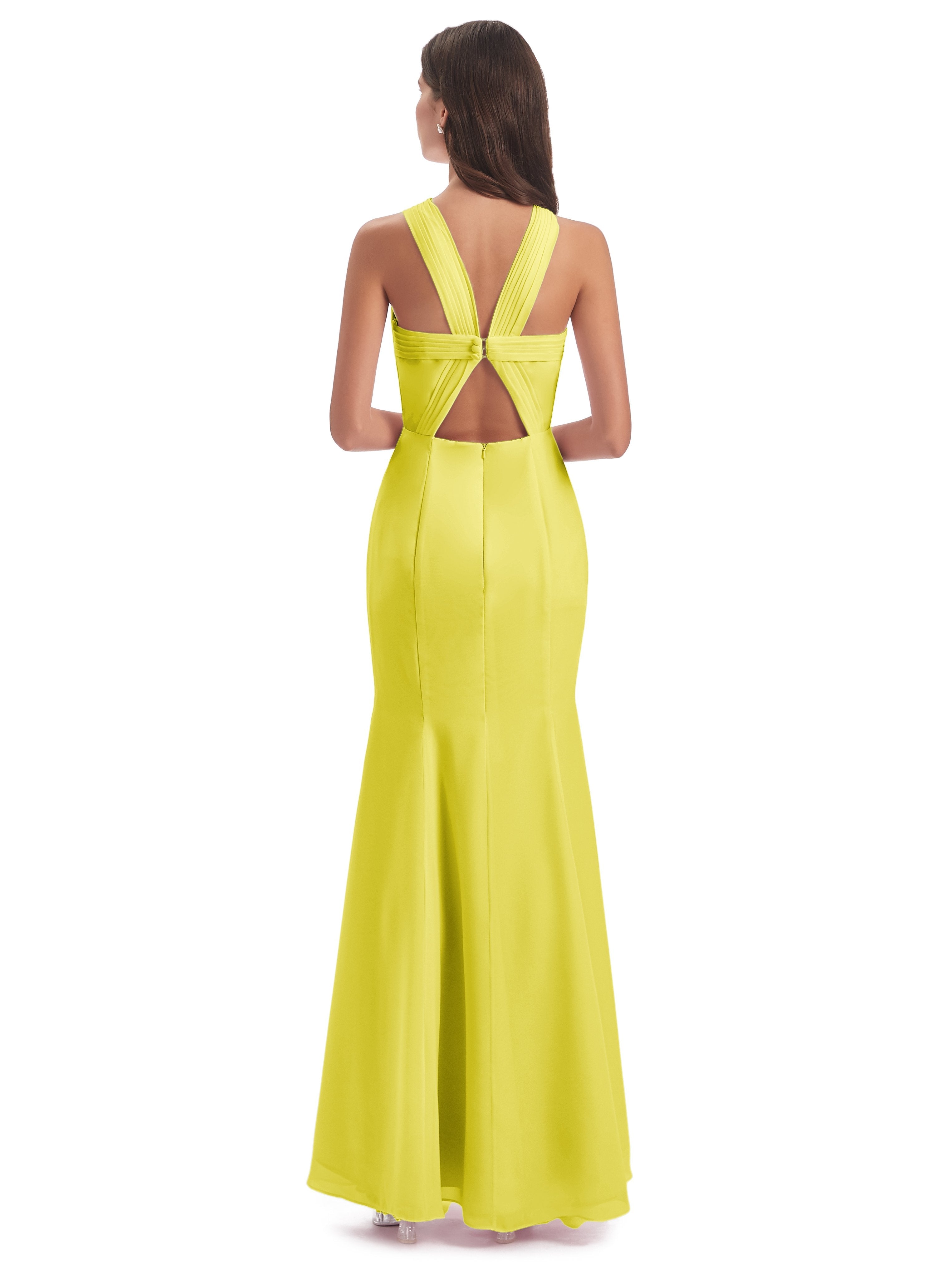Aubrey Hourglass Halter Chiffon Bridesmaid Dresses