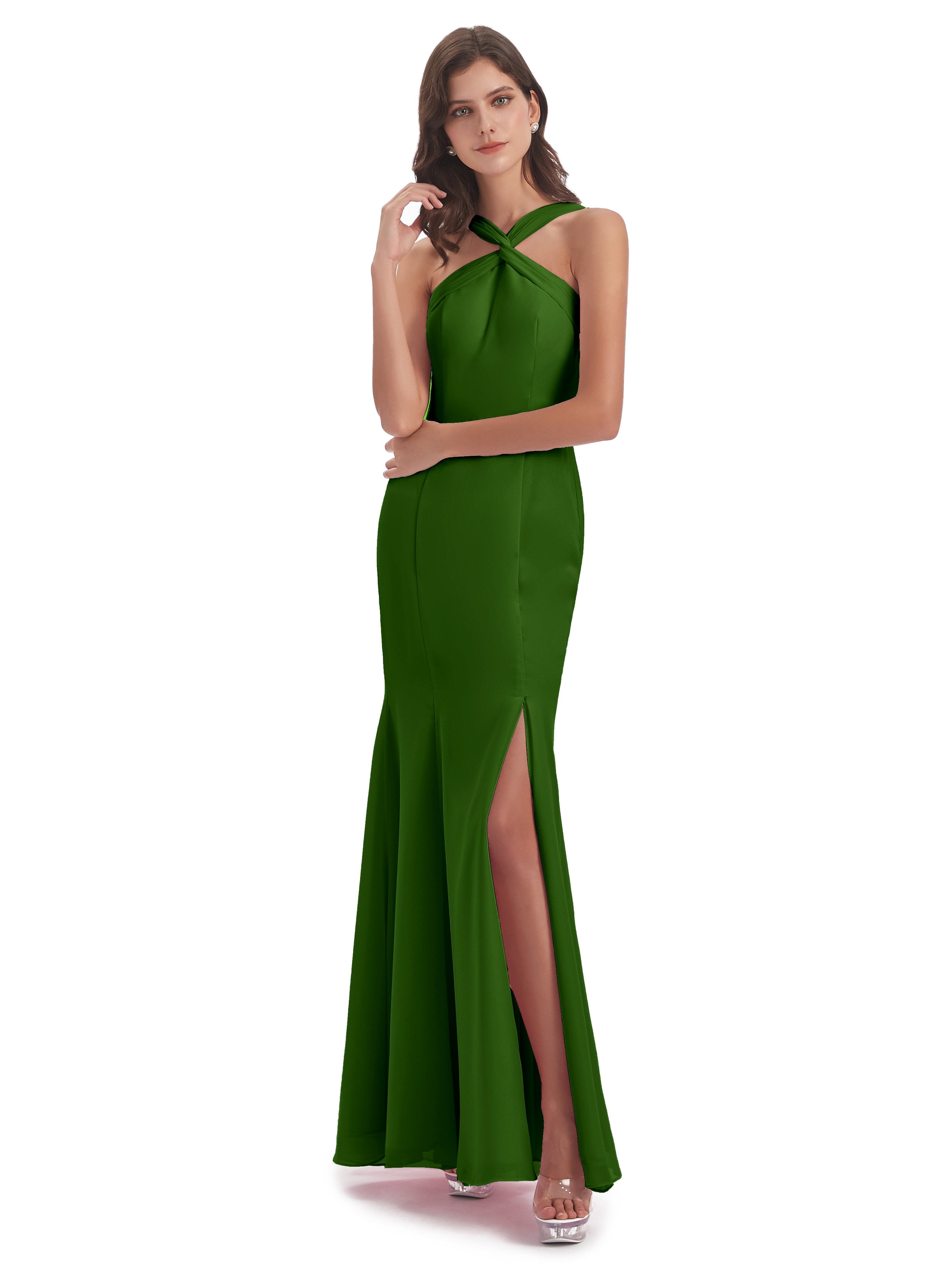 Aubrey Hourglass Halter Chiffon Bridesmaid Dresses