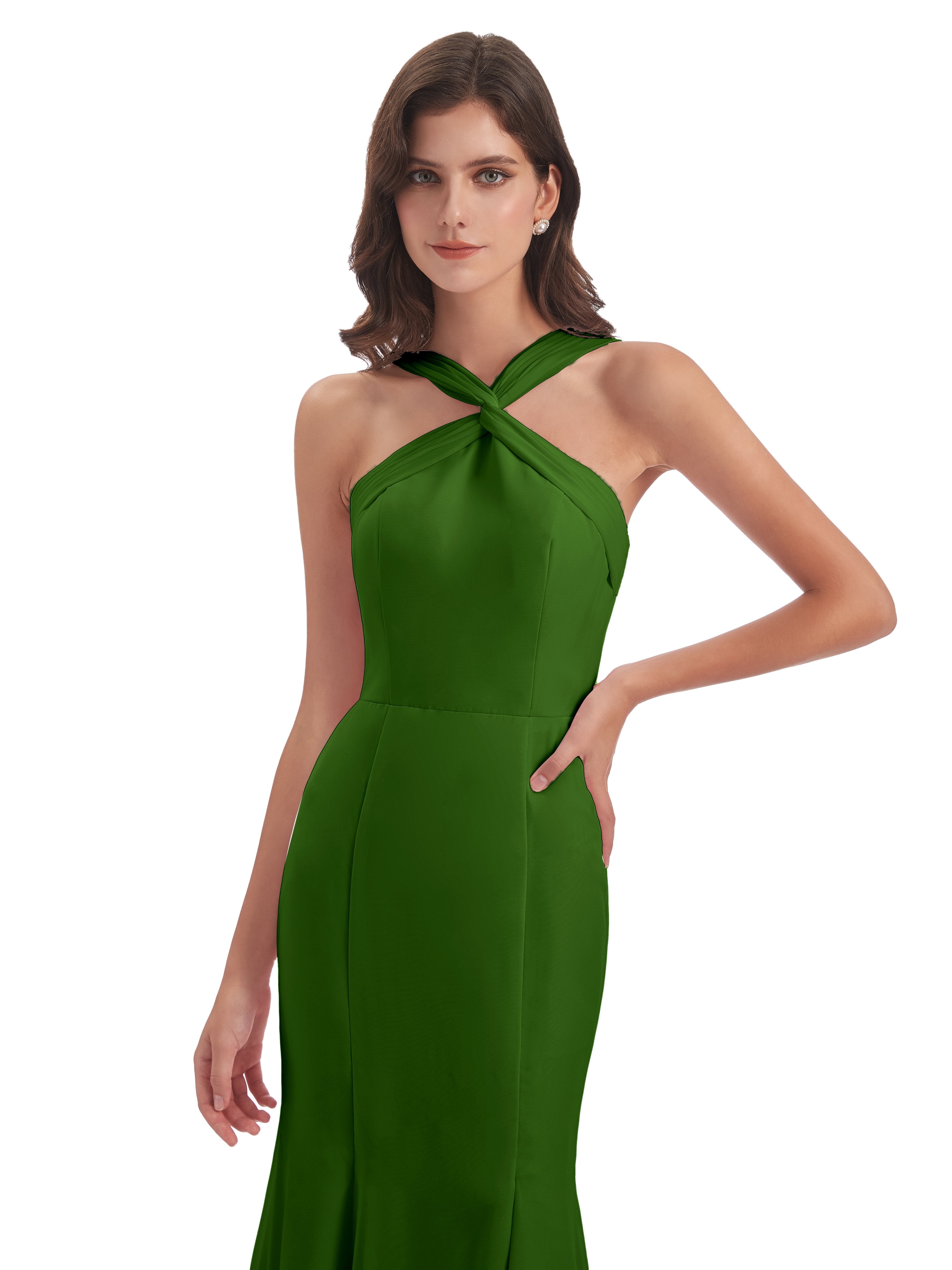 Aubrey Hourglass Halter Chiffon Bridesmaid Dresses