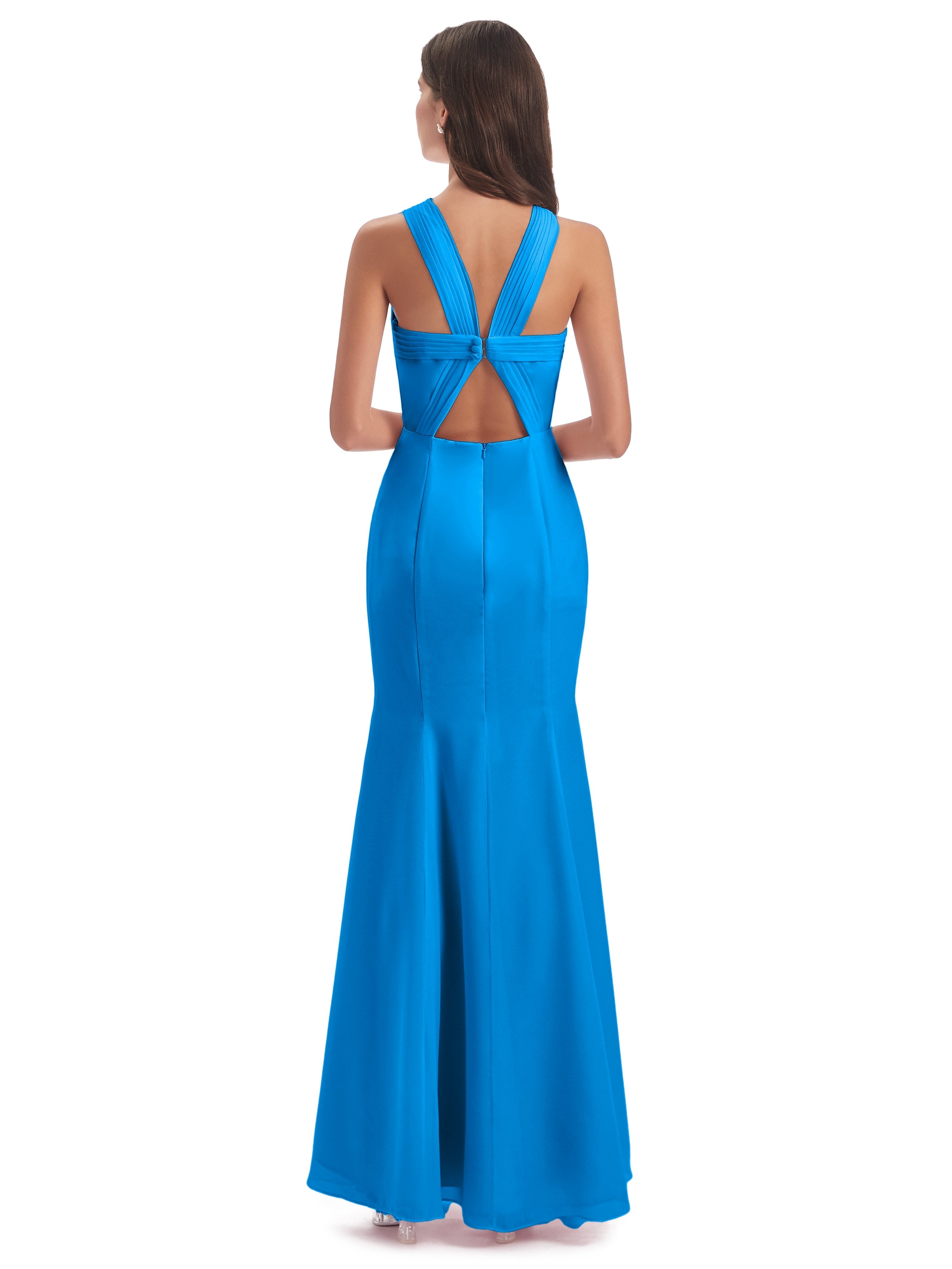 Aubrey Hourglass Halter Chiffon Bridesmaid Dresses