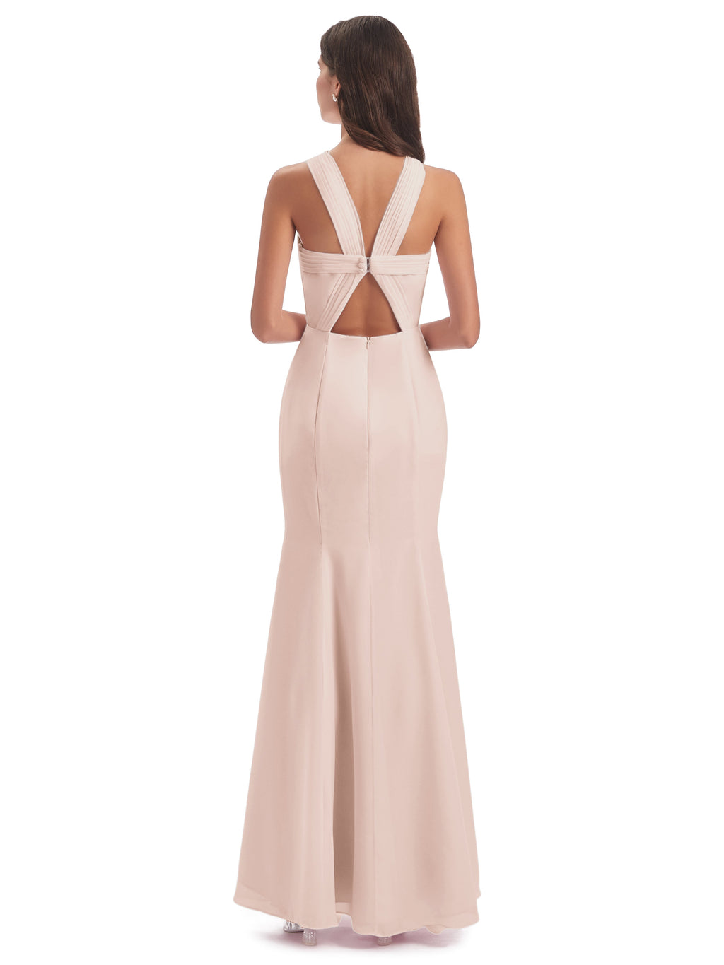 Aubrey Hourglass Halter Chiffon Bridesmaid Dresses