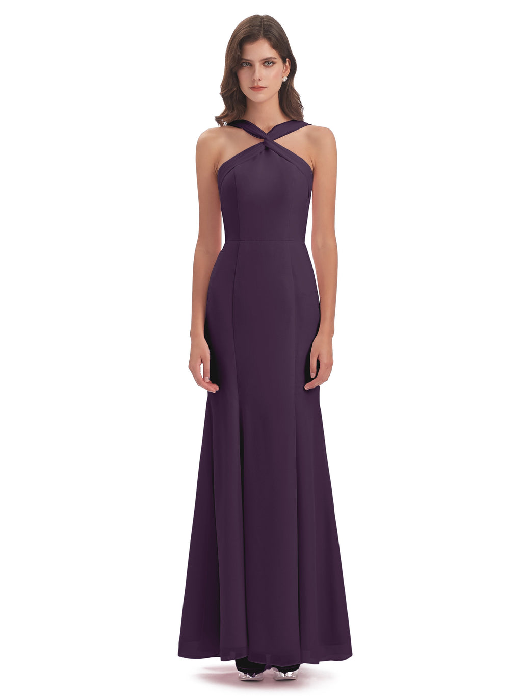 Aubrey Hourglass Halter Chiffon Bridesmaid Dresses
