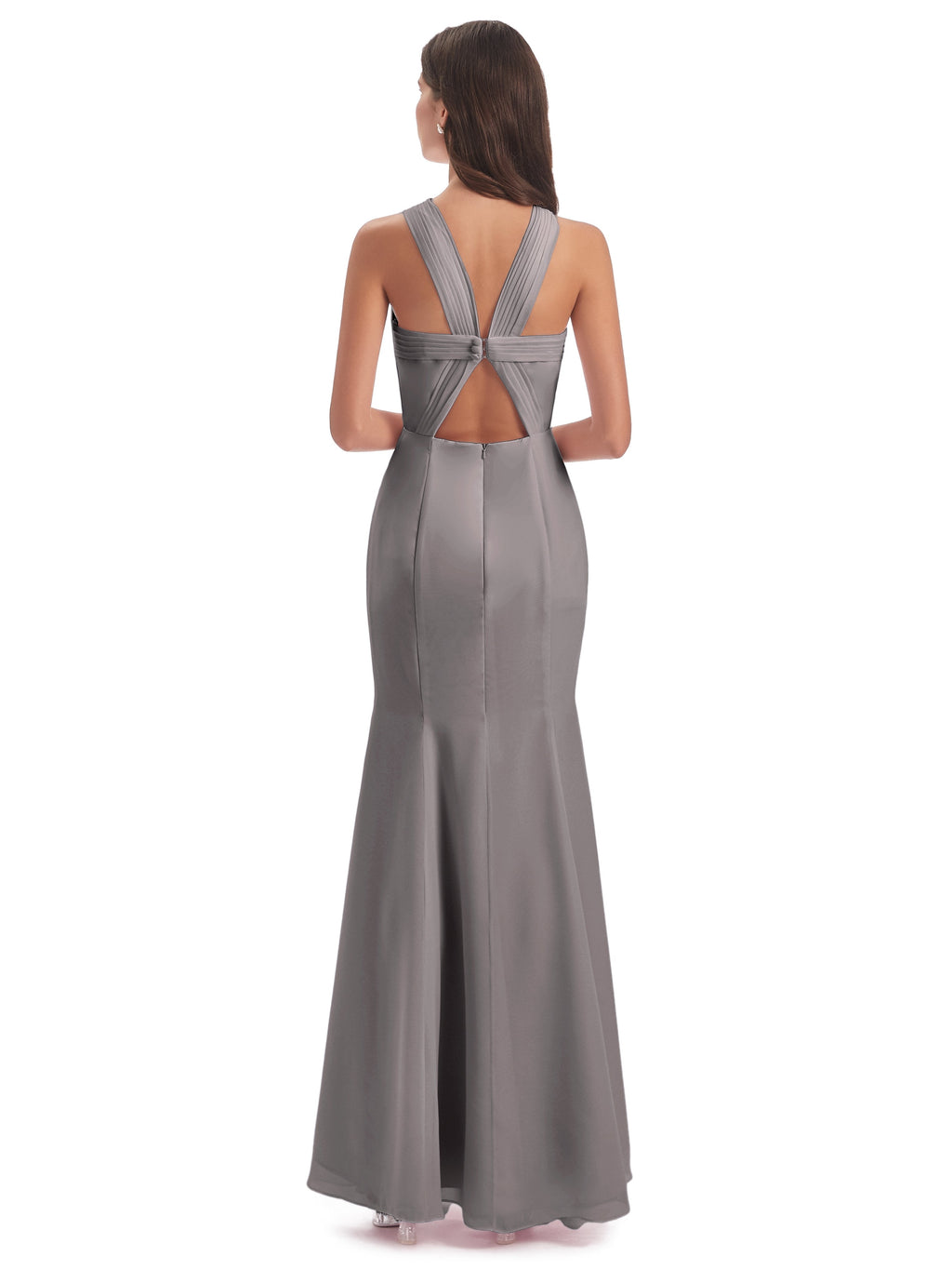 Aubrey Hourglass Halter Chiffon Bridesmaid Dresses