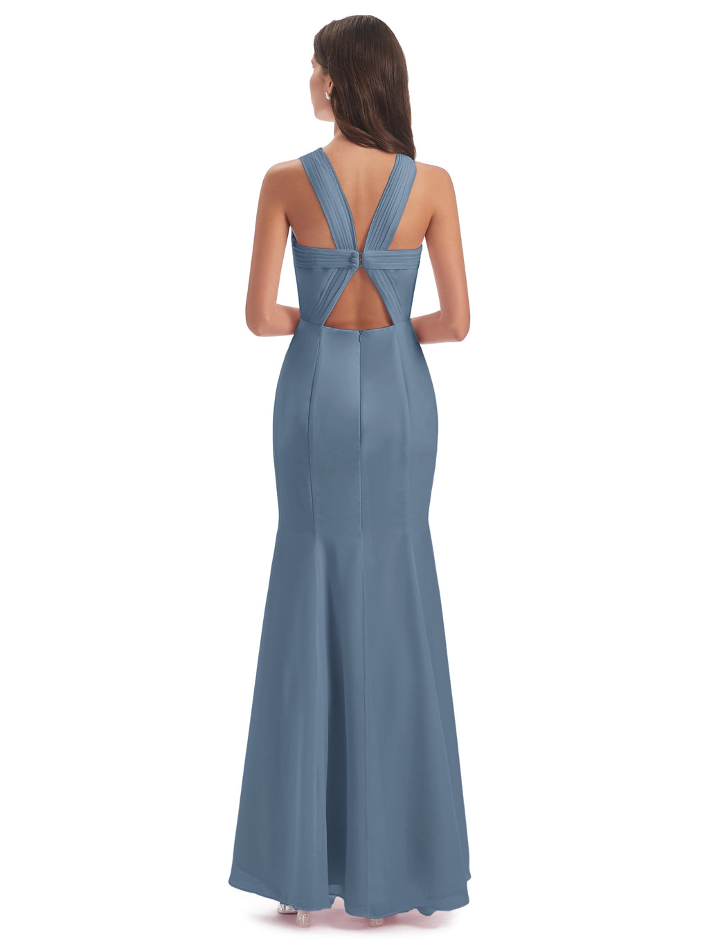 Aubrey Hourglass Halter Chiffon Bridesmaid Dresses