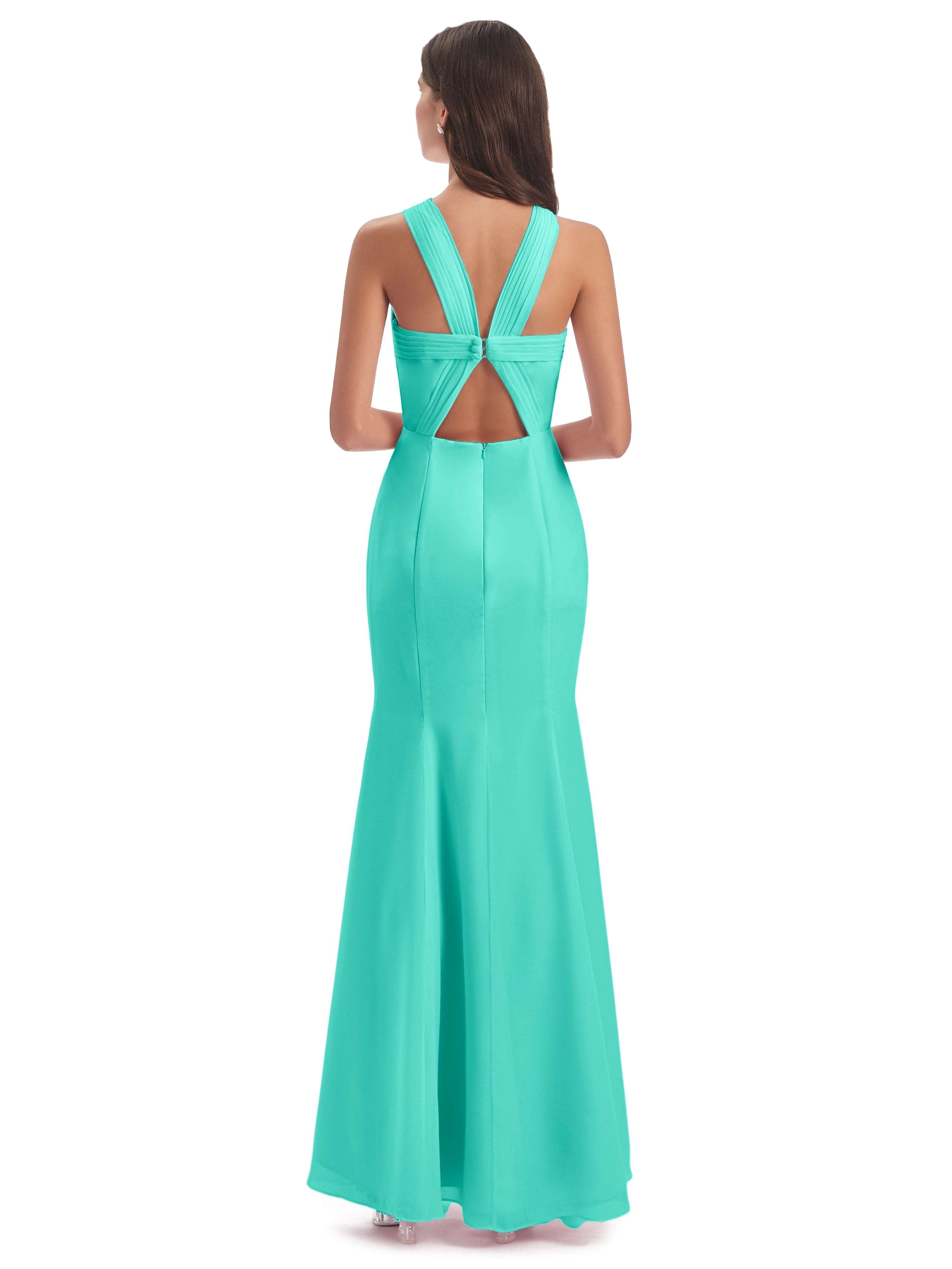 Aubrey Hourglass Halter Chiffon Bridesmaid Dresses