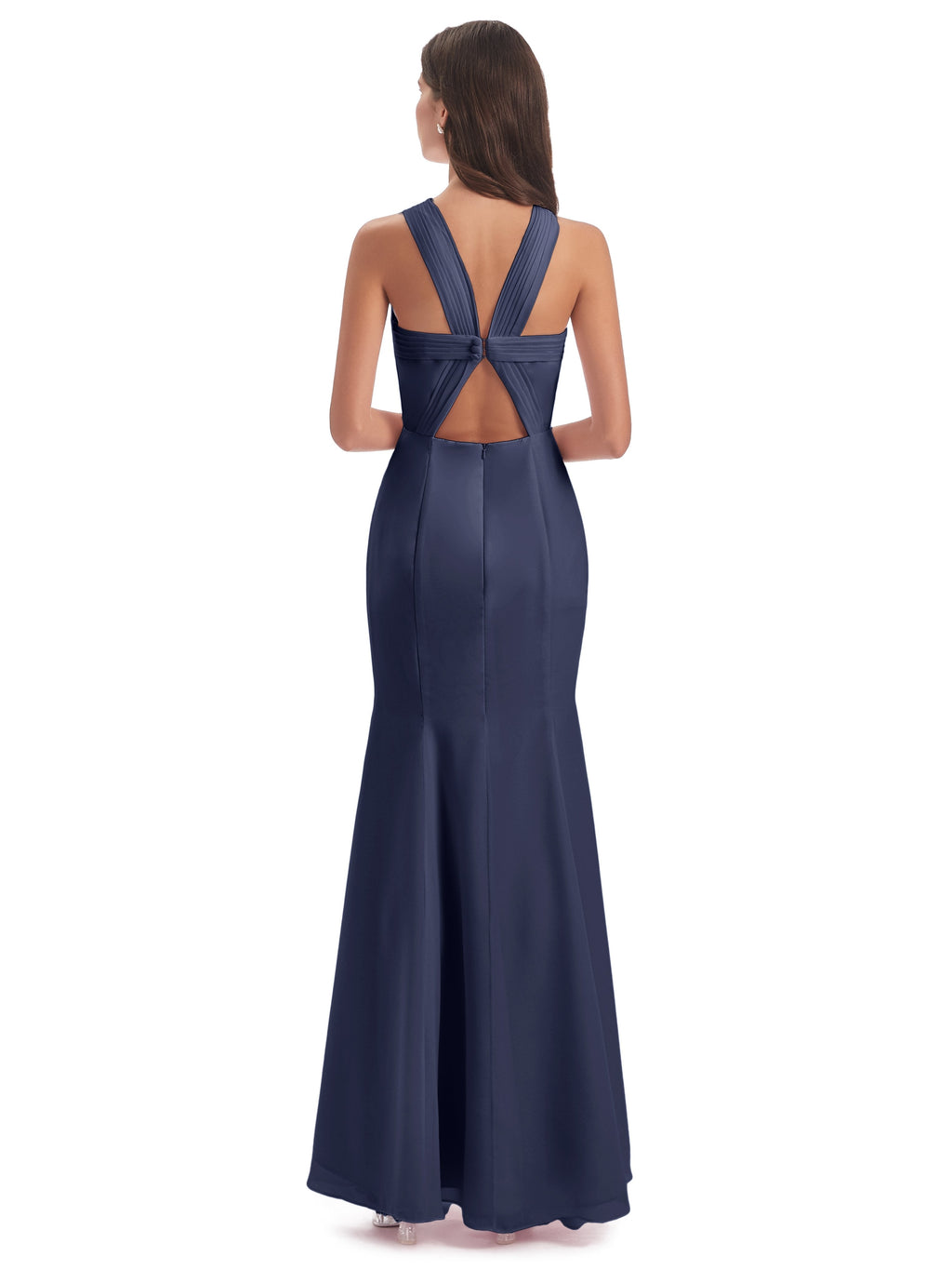 Aubrey Hourglass Halter Chiffon Bridesmaid Dresses