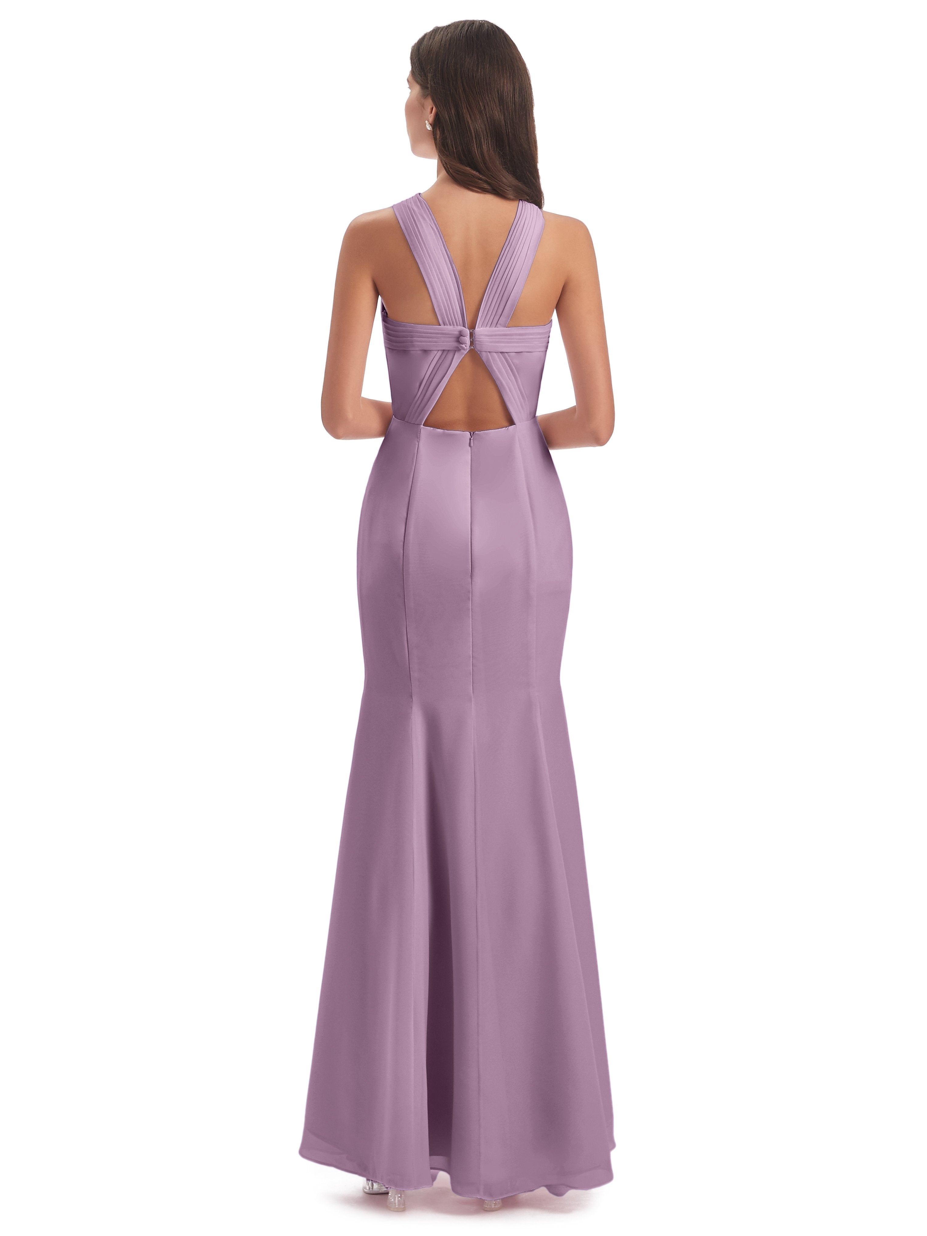 Aubrey Hourglass Halter Chiffon Bridesmaid Dresses